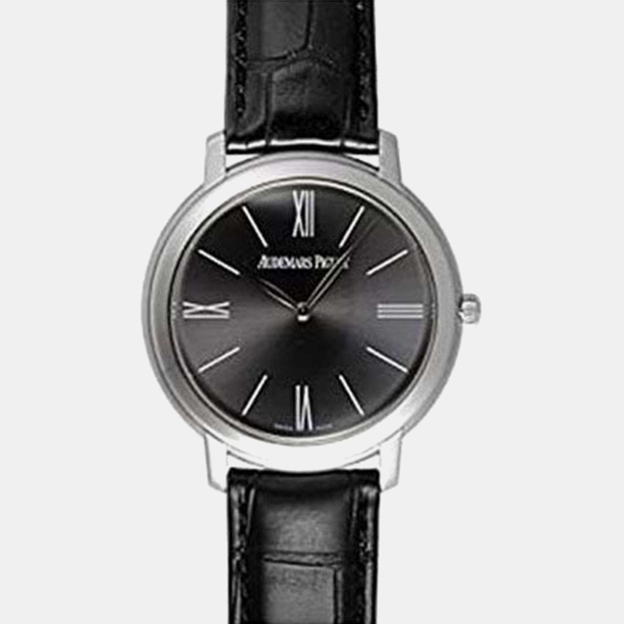 Pre Owned Audemars Piguet Jules 15126BC.OO.D002CR.01 Manual Winding Grey 18k White Gold Men's Wristwatch 44 mm