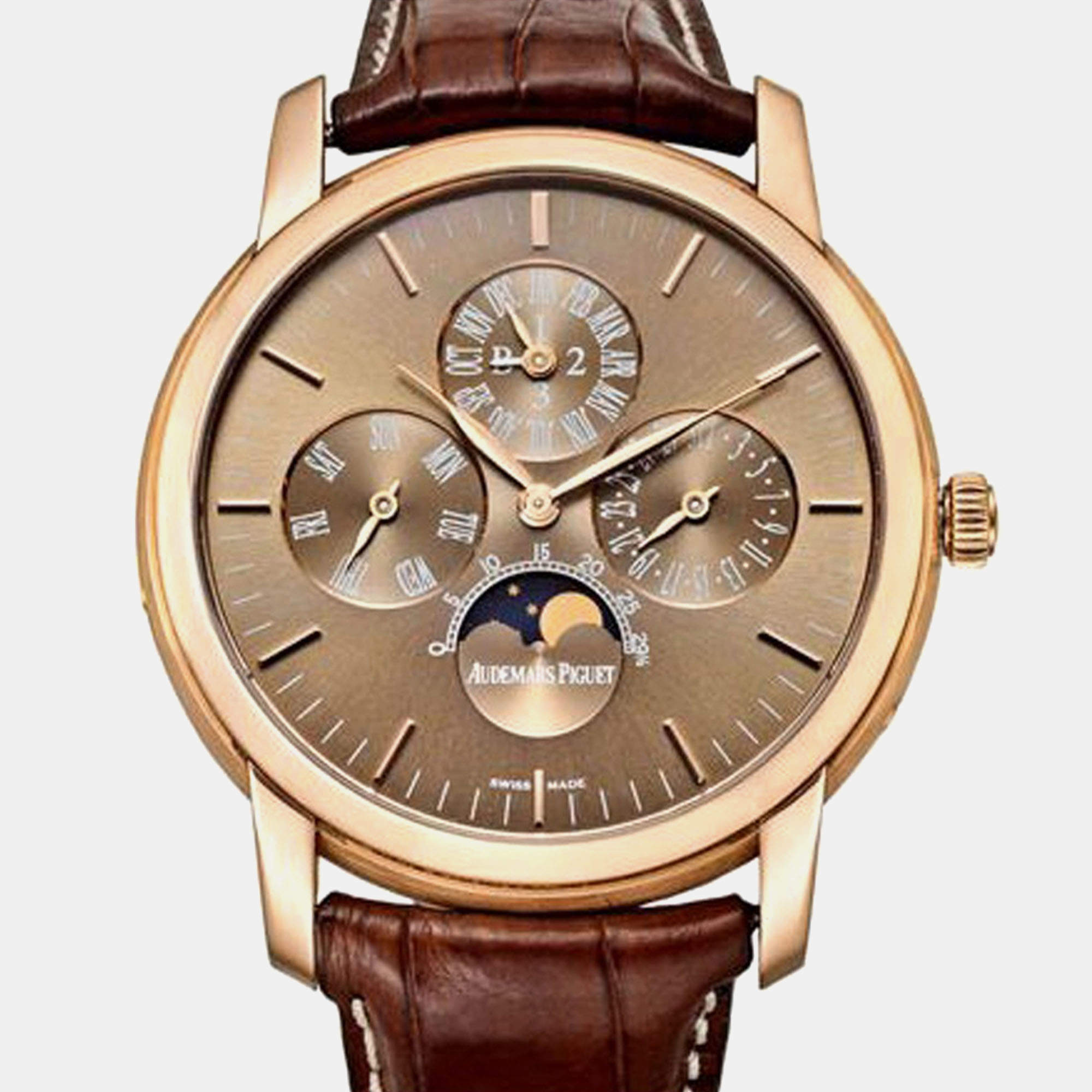 Pre Owned Audemars Piguet Jules 26390OR.OO.D093CR.01 Automatic Brown 18k Rose Gold Men's Wristwatch 41 mm  