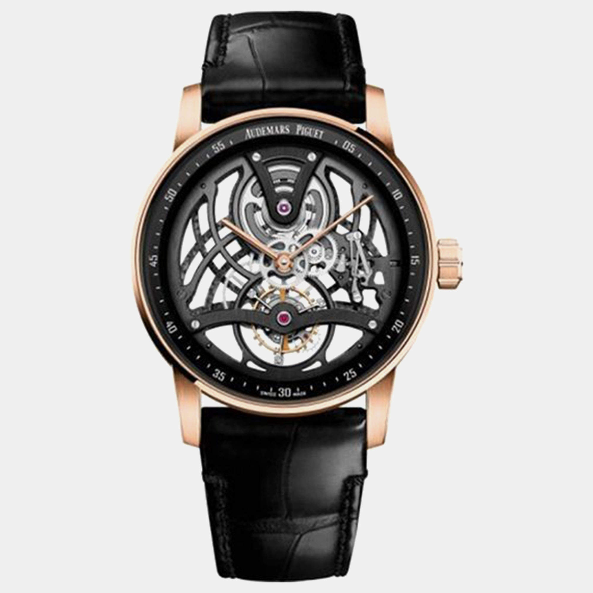 Pre Owned Audemars Piguet Code 11.5 26600Or.Oo.D002Cr.01 Manual Winding Skeleton 18k Rose Gold Men's Wristwatch 41 mm