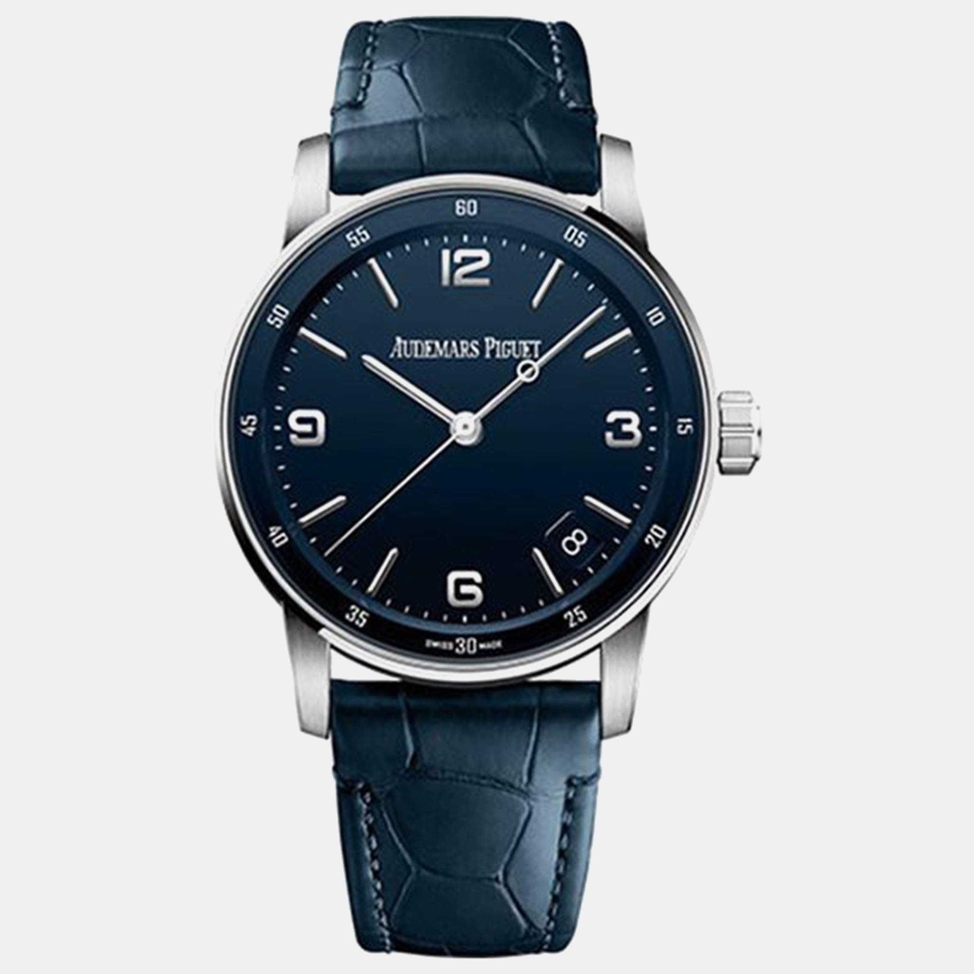 Pre Owned Audemars Piguet Code 11.59 15210Bc.Oo.A321Cr.01 Automatic Blue 18k White Gold Men's Wristwatch 41 mm