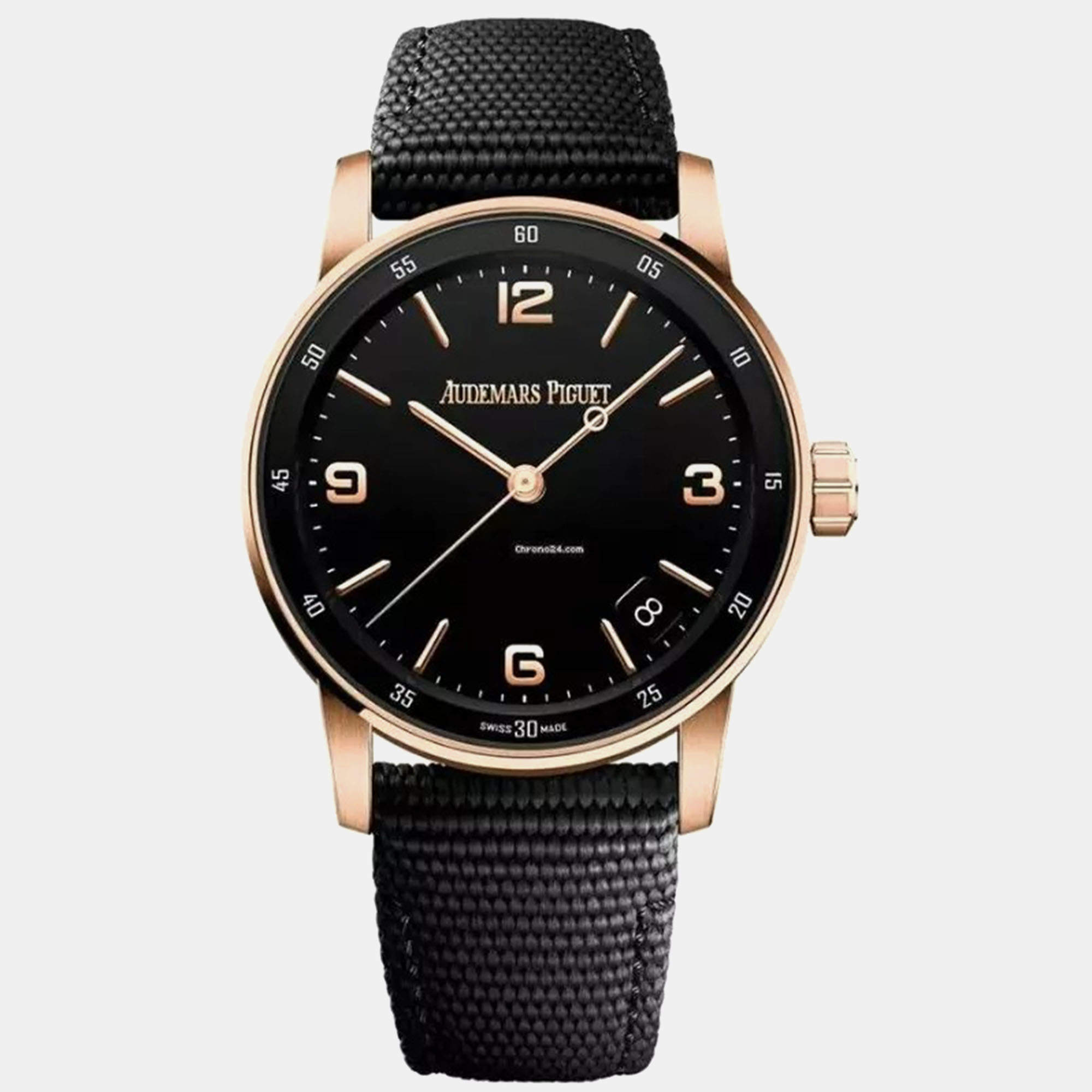 Pre Owned Audemars Piguet Code 11.59 15210Or.Oo.A002Kb.01 Automatic Black 18k Rose Gold Men's Wristwatch 41 mm