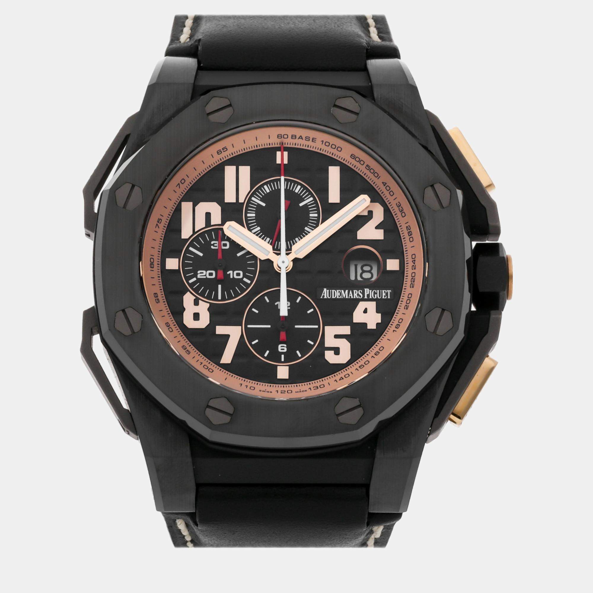 Audemars Piguet Black Titanium Royal Oak Offshore 26378IO.OO.A001KE.01 Automatic Men's Wristwatch 48 mm