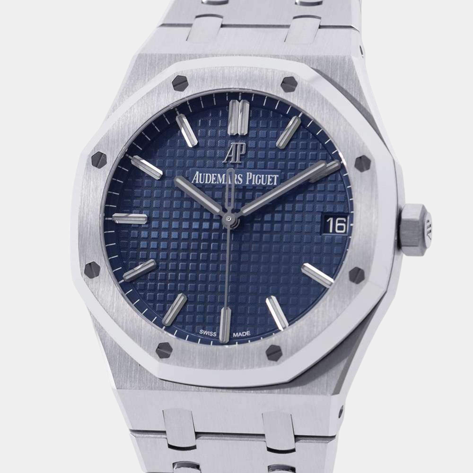 Audemars Piguet Blue Stainless Steel Royal Oak 15500ST.OO.1220ST.01 Automatic Men's Wristwatch 41 mm