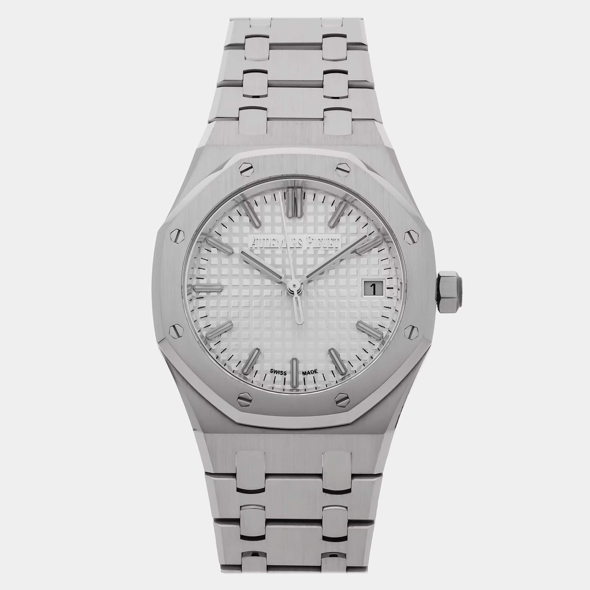 Audemars Piguet Silver Stainless Steel Royal Oak 77450ST.OO.1361ST.02 Automatic Men's Wristwatch 34 mm