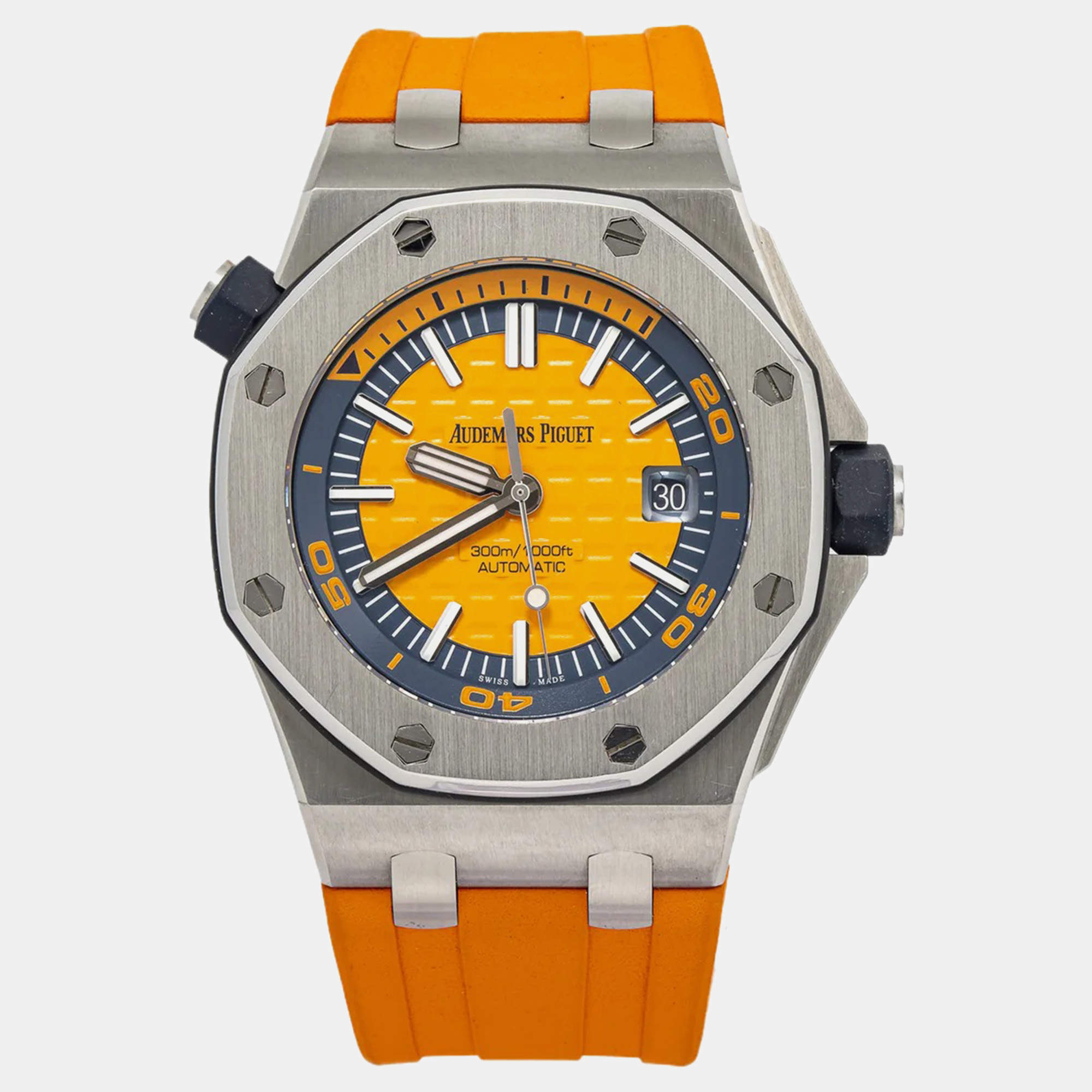 Audemars Piguet Royal Oak Offshore 15710ST Automatic Orange Stainless Steel Men's Wristwatch 42 mm