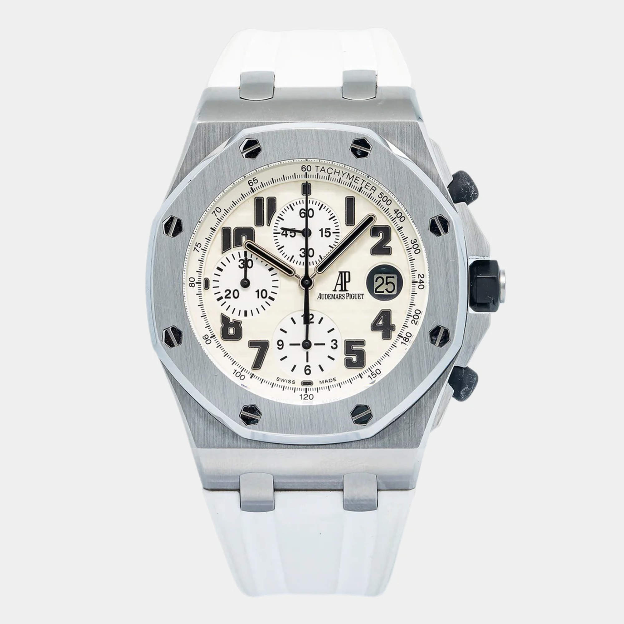 Audemars Piguet Royal Oak Offshore 26170ST Ivory Stainless Steel Automatic Men's Wristwatch 42 mm
