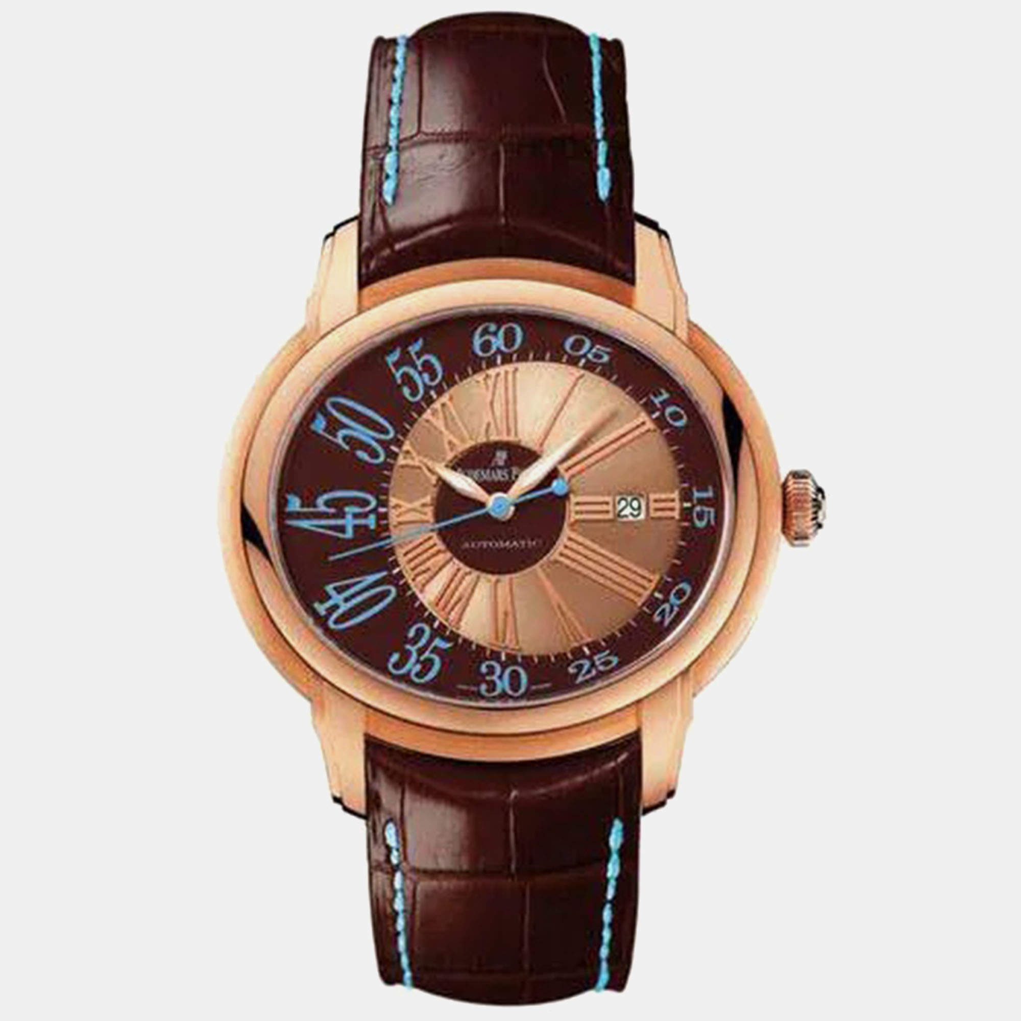 Pre Owned Audemars Piguet Millenary 15320OR.OO.D095CR.01 Automatic Brown 18k Rose Gold Men's Wristwatch 40 mm
