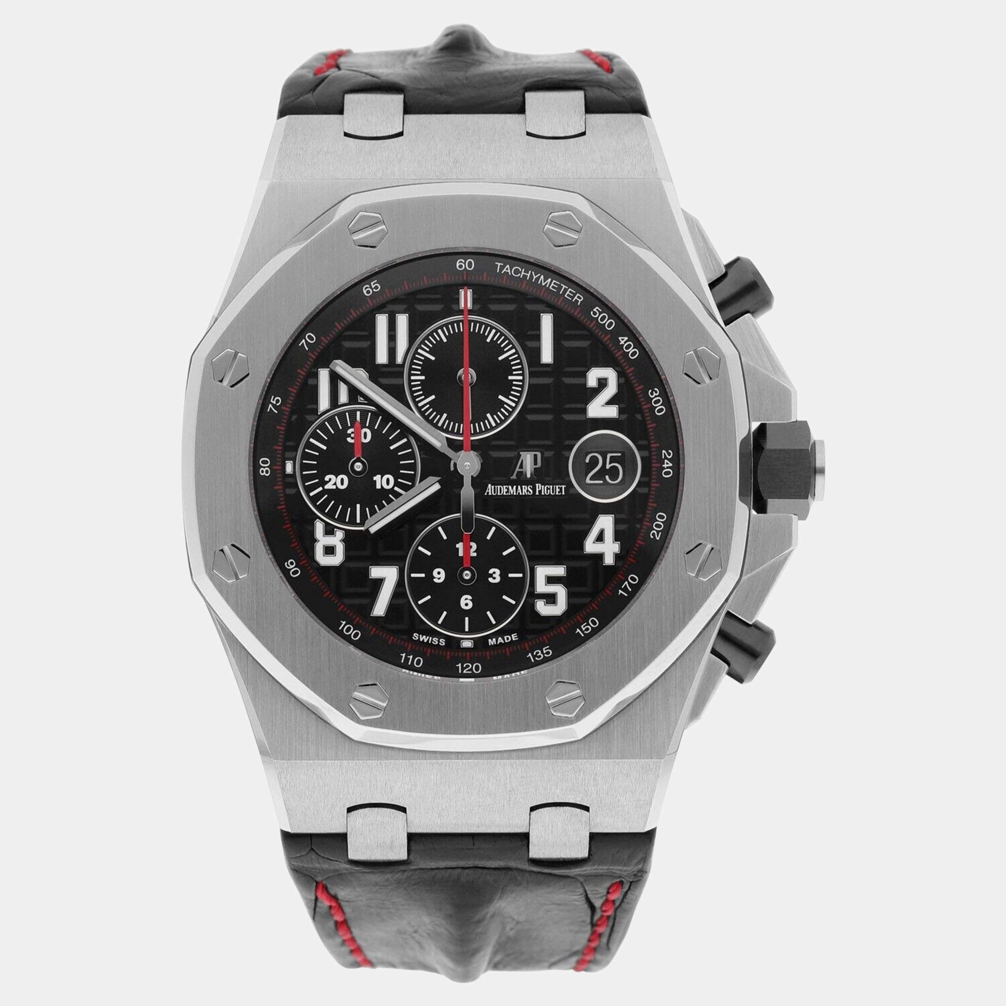 Pre Owned Audemars Piguet Royal Oak Offshore 26470ST Automatic Black Stainless Steel Men's Wristwatch 42 mm