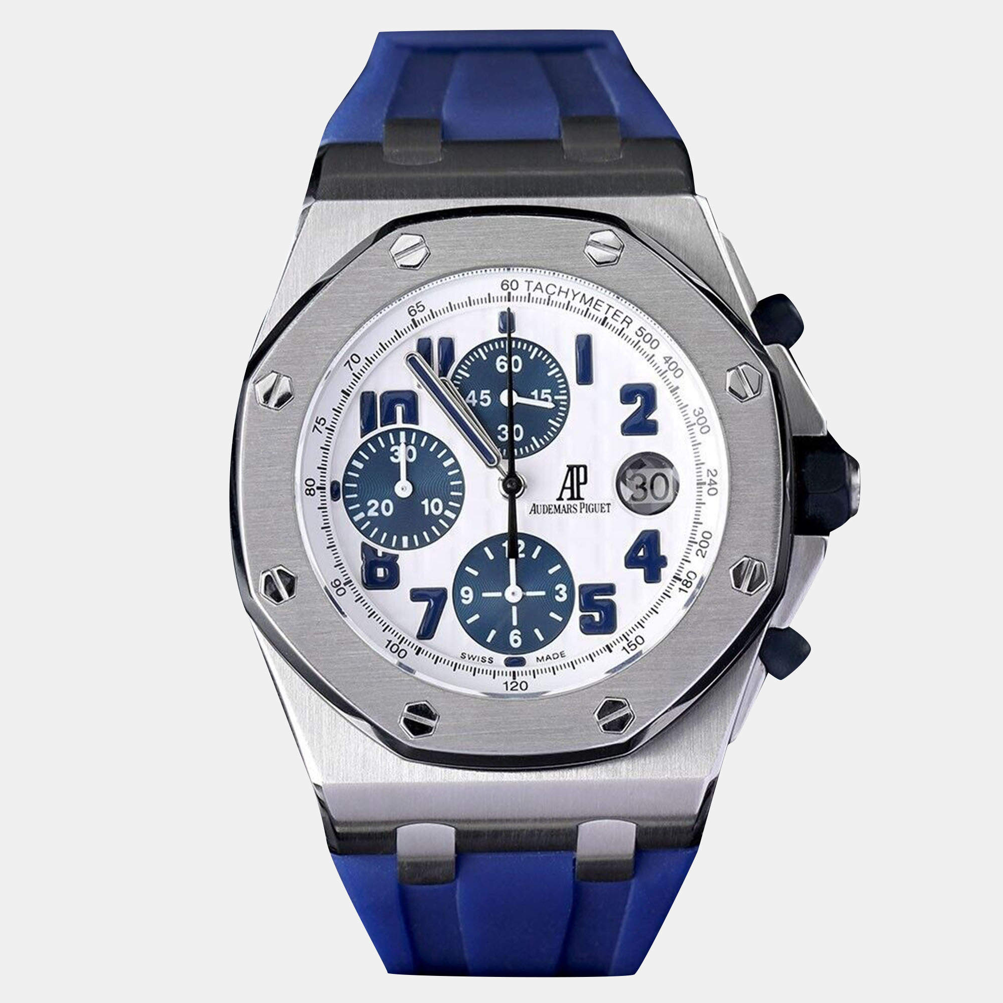 Pre Owned Audemars Piguet Royal Oak Offshore 26020ST.OO.D020IN.01 Automatic White Stainless Steel Men's Wristwatch 42 mm