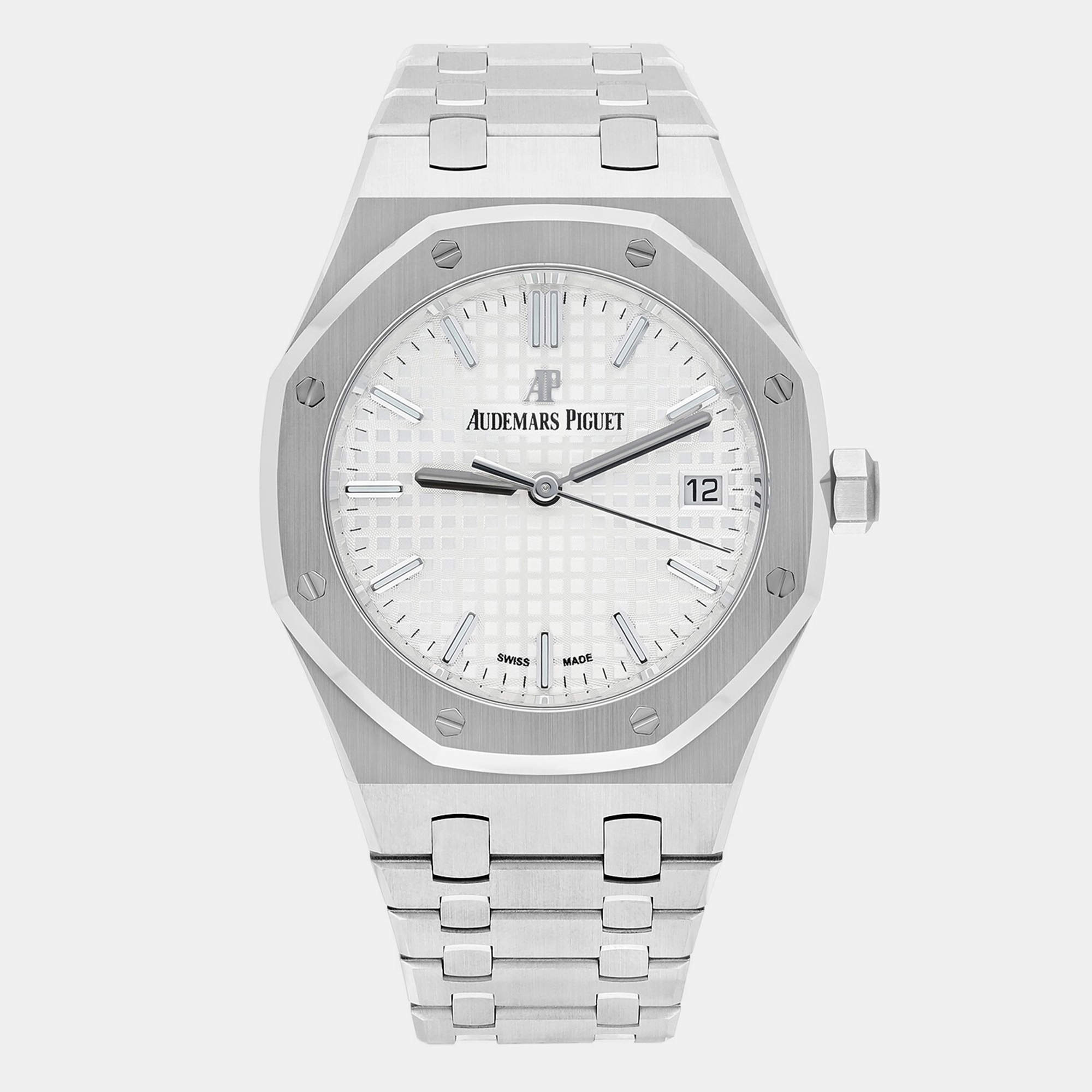 Pre Owned Audemars Piguet Royal Oak 77350ST.OO.1261ST.01 Automatic Silver Stainless Steel Men's Wristwatch 34 mm