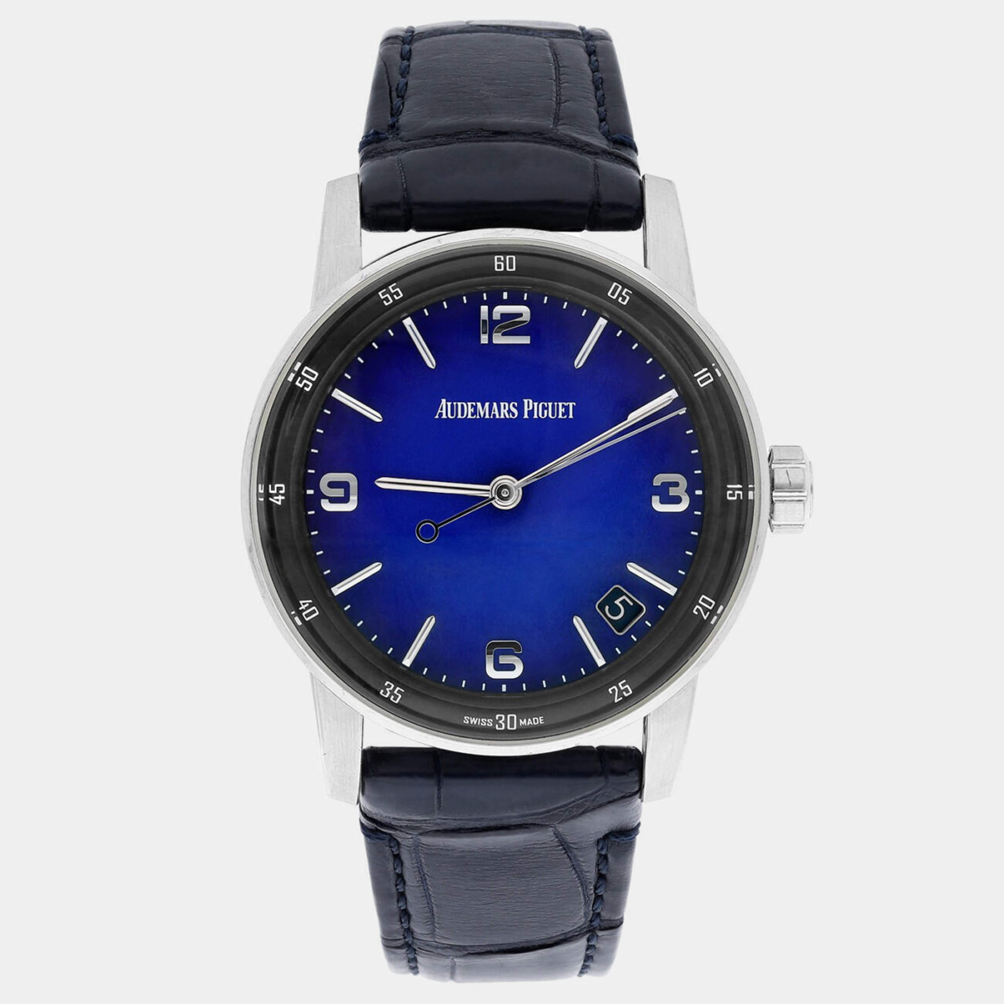 Pre Owned Audemars Piguet Code 11.59 15210BC.OO.A321CR.99 Automatic Blue 18k White Gold Men's Wristwatch 41 mm