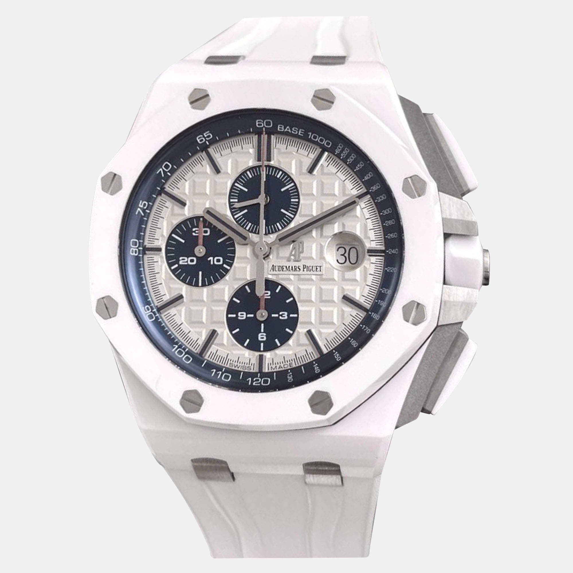 مملوكة مسبقًا ساعة يد رجالية أوديمار بيغيه رويال أوك أوفشور سيراميك أبيض 44 ملم