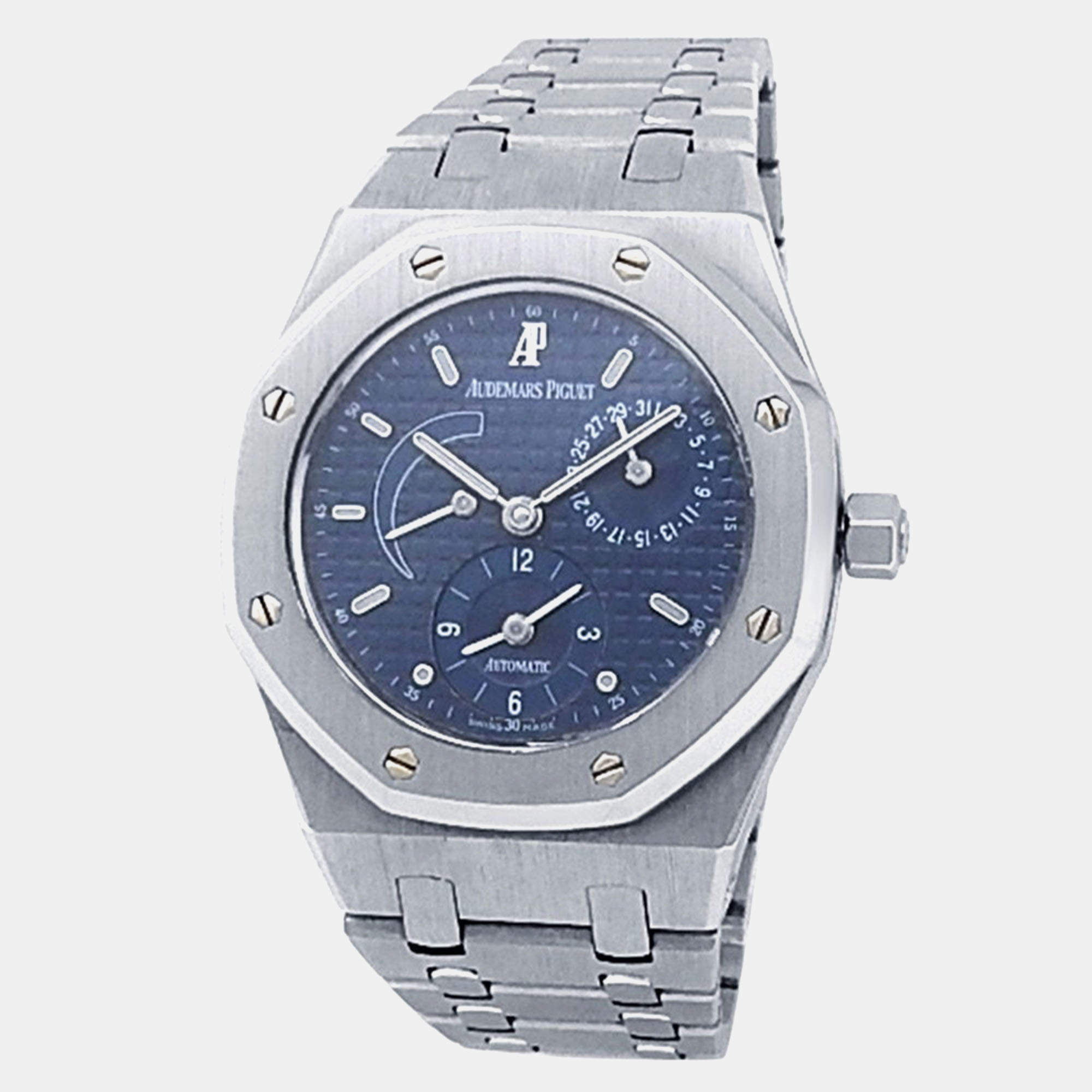 Pre Owned Audemars Piguet Royal Oak 25730ST.OO.0789ST.07 Automatic Blue Stainless Steel Men’s Wristwatch 36 mm