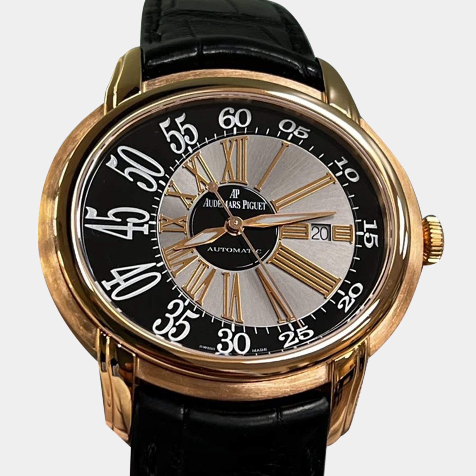 Pre Owned Audemars Piguet Millenary 15320OR.OO.D002CR.01 Automatic Silver 18K Rose Gold Men's Wristwatch 45 mm