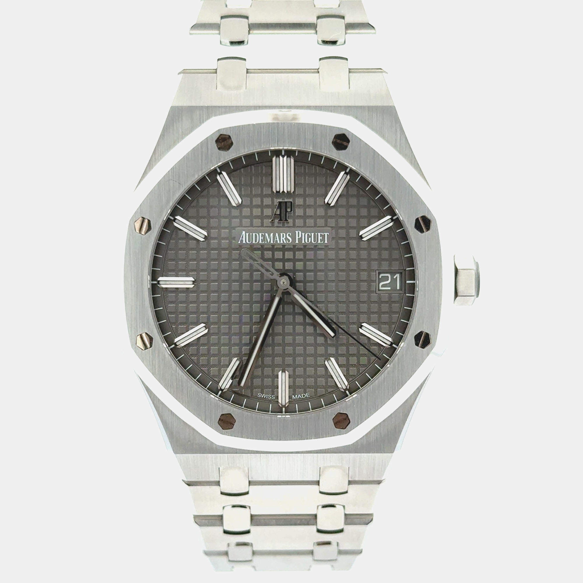 Pre Owned Audemars Piguet Royal Oak 15500ST.OO.1220ST.02 Automatic Grey Stainless Steel Men’s Wristwatch 41 mm