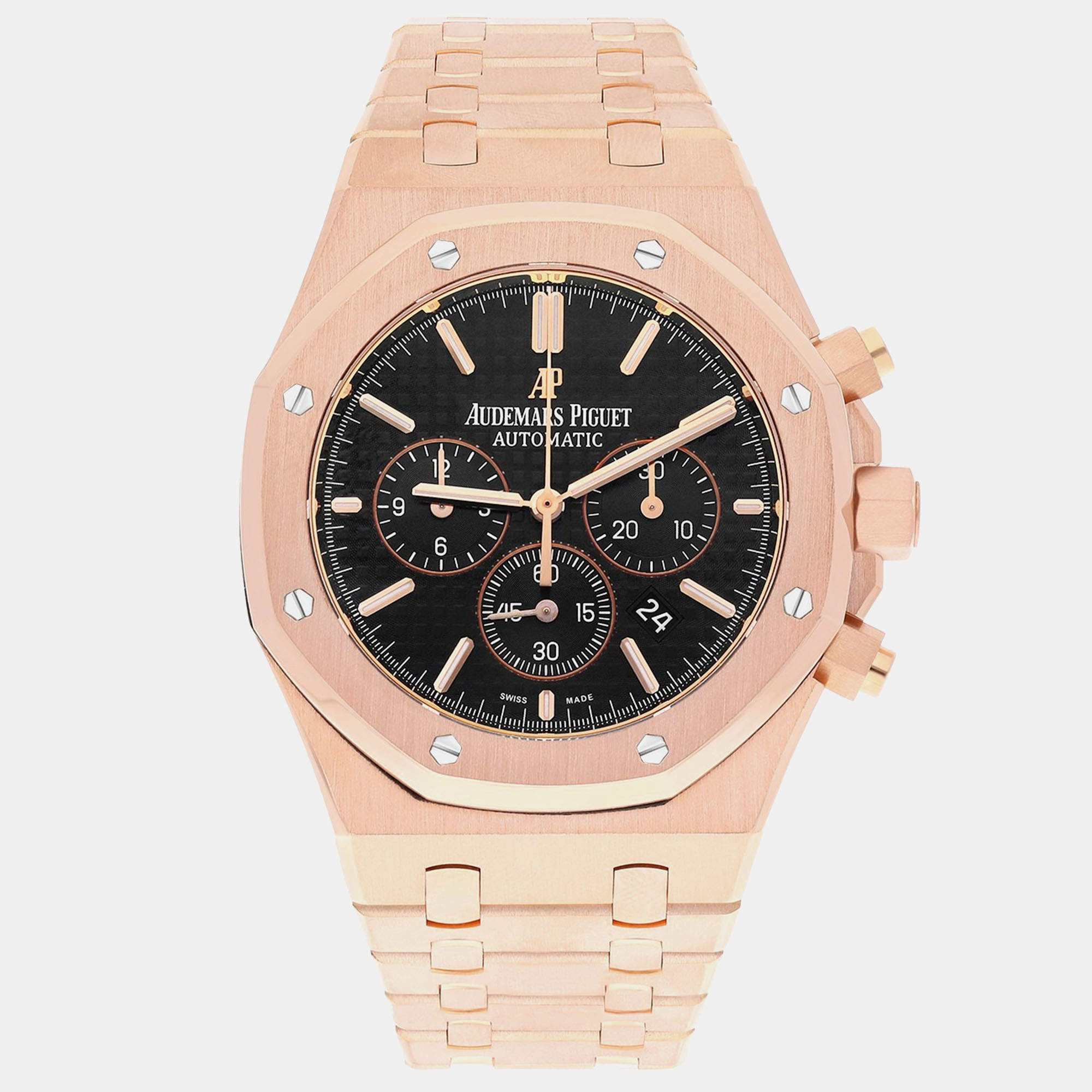 Pre Owned Audemars Piguet Royal Oak 26320OR.OO.1220OR.01 Automatic Black 18k rose gold Men's Wristwatch 41 mm