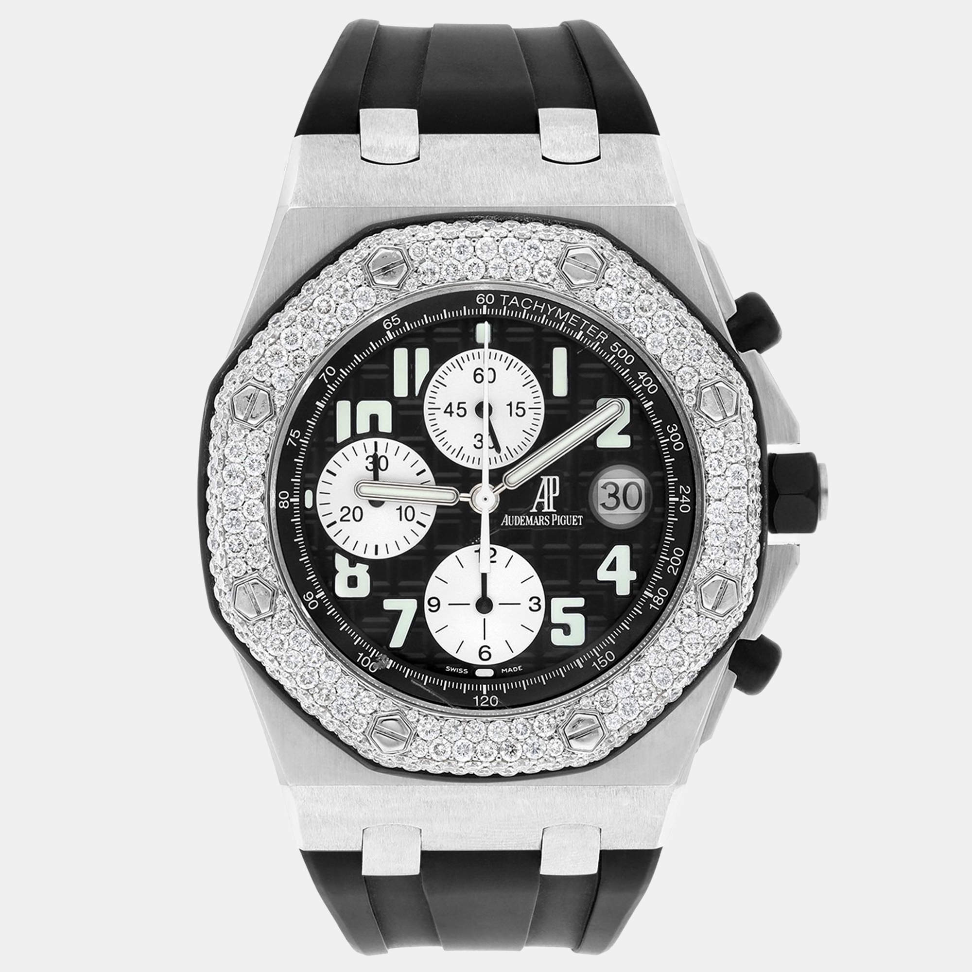 Pre Owned Audemars Piguet Royal Oak Offshore 25940SK.OO.D002CA.01 Automatic Chronograph Black Dial Stainless Steel Men's Wristwatch 42 mm