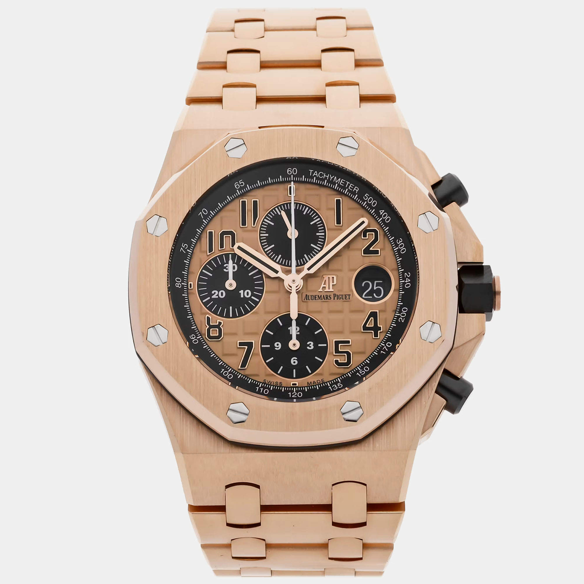 Pre Owned Pre-Owned Audemars Piguet Royal Oak Offshore Chronograph 26470OR.OO.1000OR.01 Pink 18k Rose Gold Men's Wristwatch 42 MM