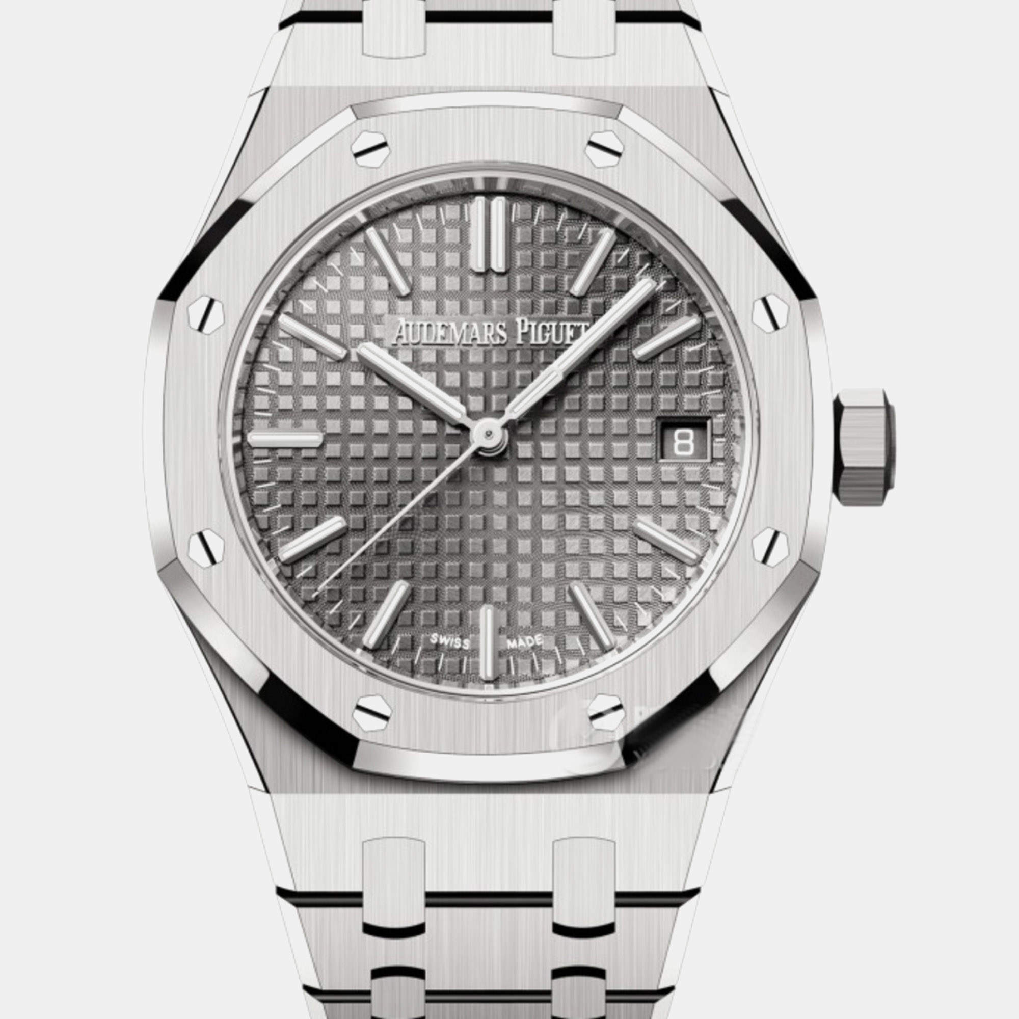Pre Owned Audemars Piguet Royal 15550ST Oak Grey Stainless Steel Automatic Men's Watches 37mm
