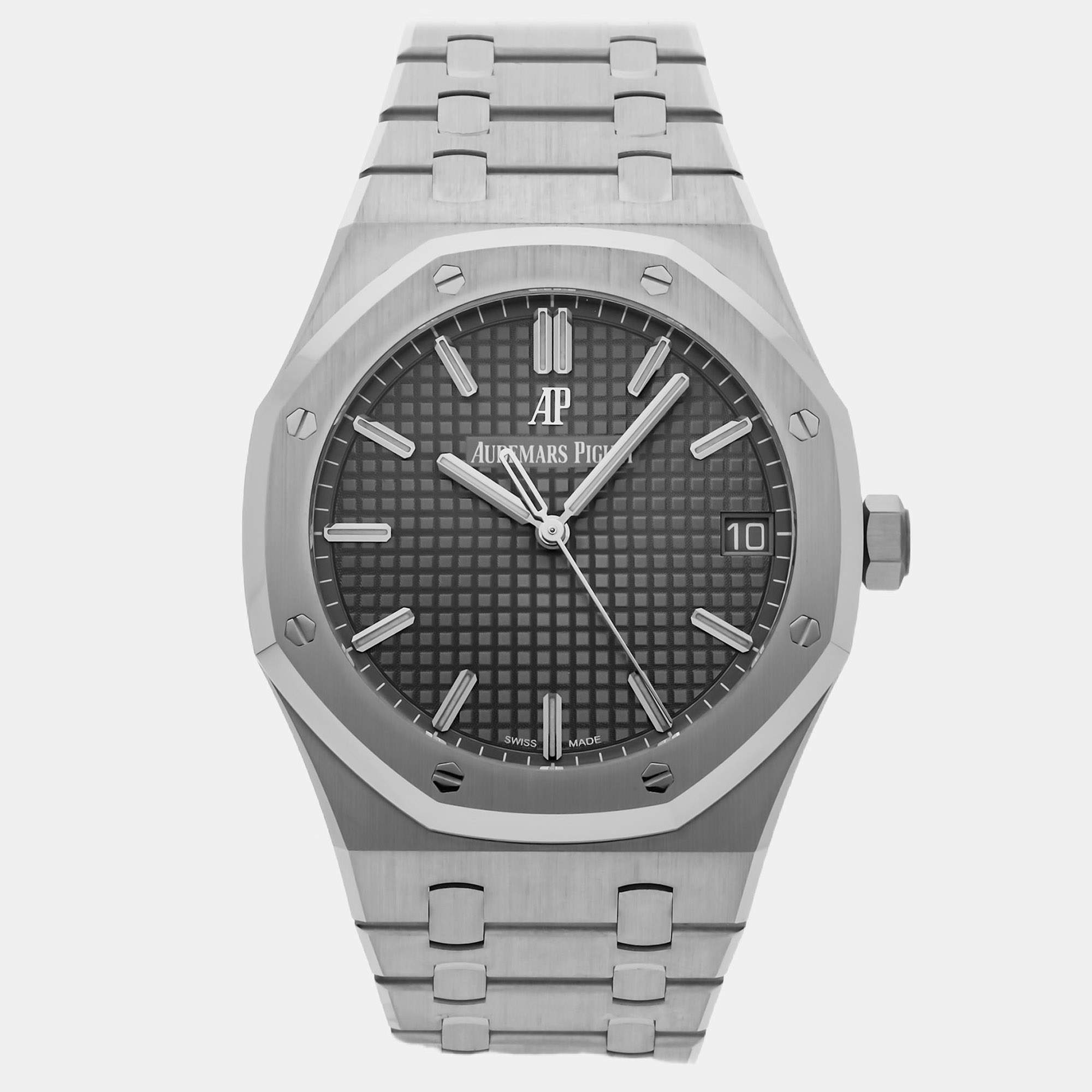 Pre Owned Audemars Piguet Royal Oak 15500ST.OO.1220ST.02 Grey Stainless Steel Automatic Men's Watches 41mm
