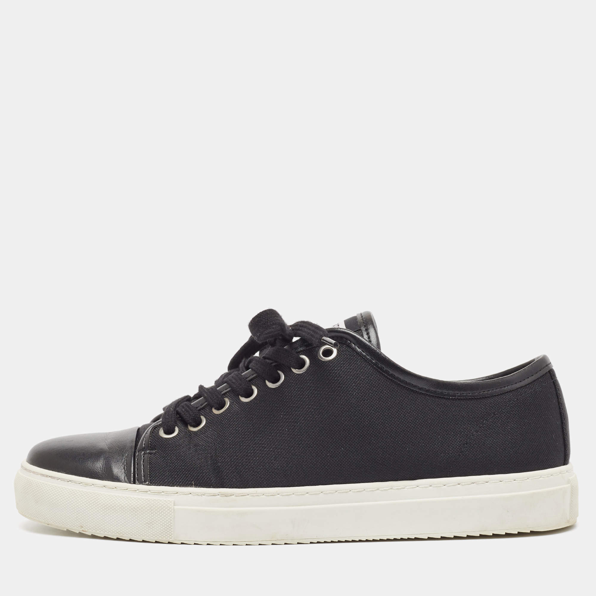 Axel Arigato Black Leather and Canvas Low Top Sneakers Size 42