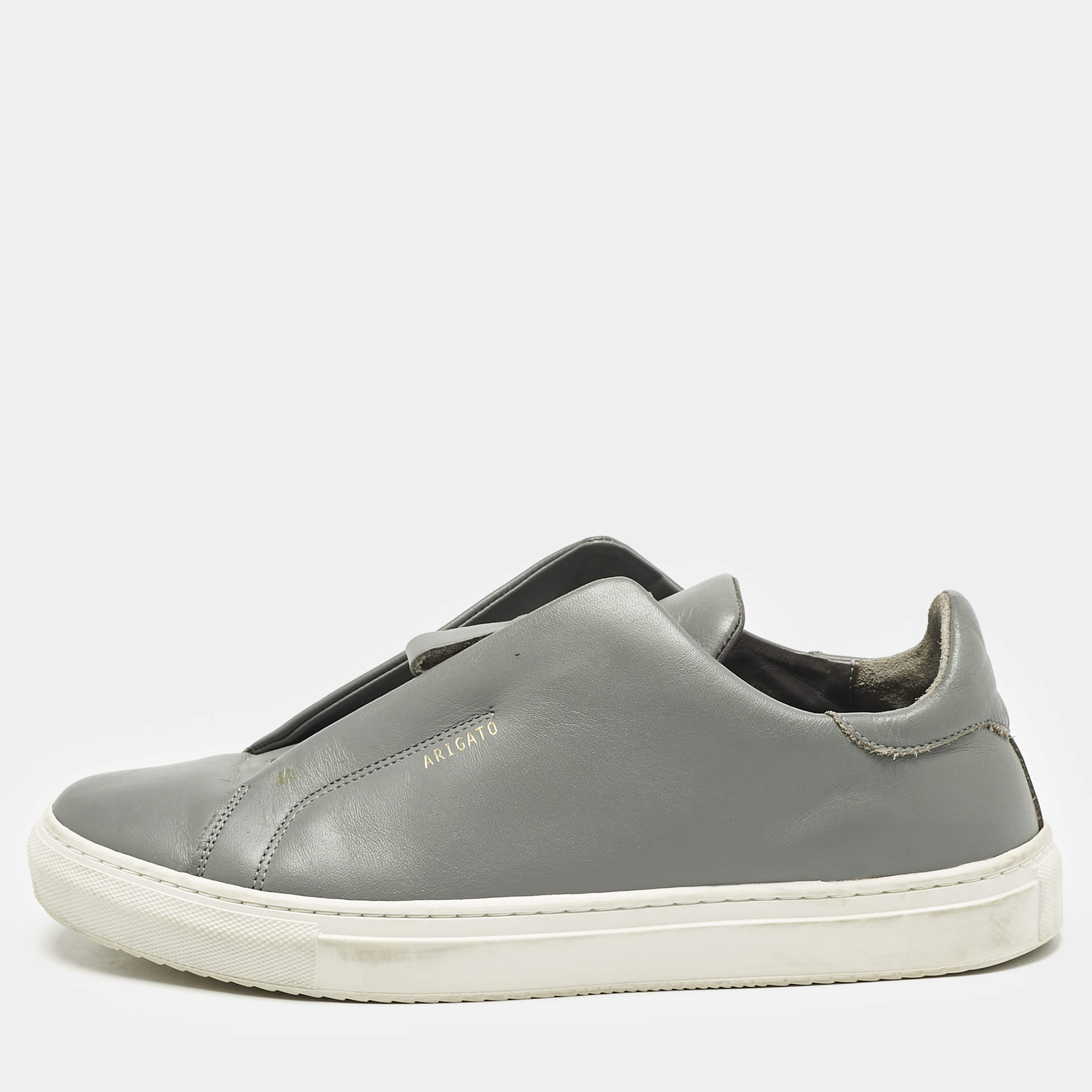Axel Arigato Grey Leather Clean 90 Low Top Sneakers Size 43