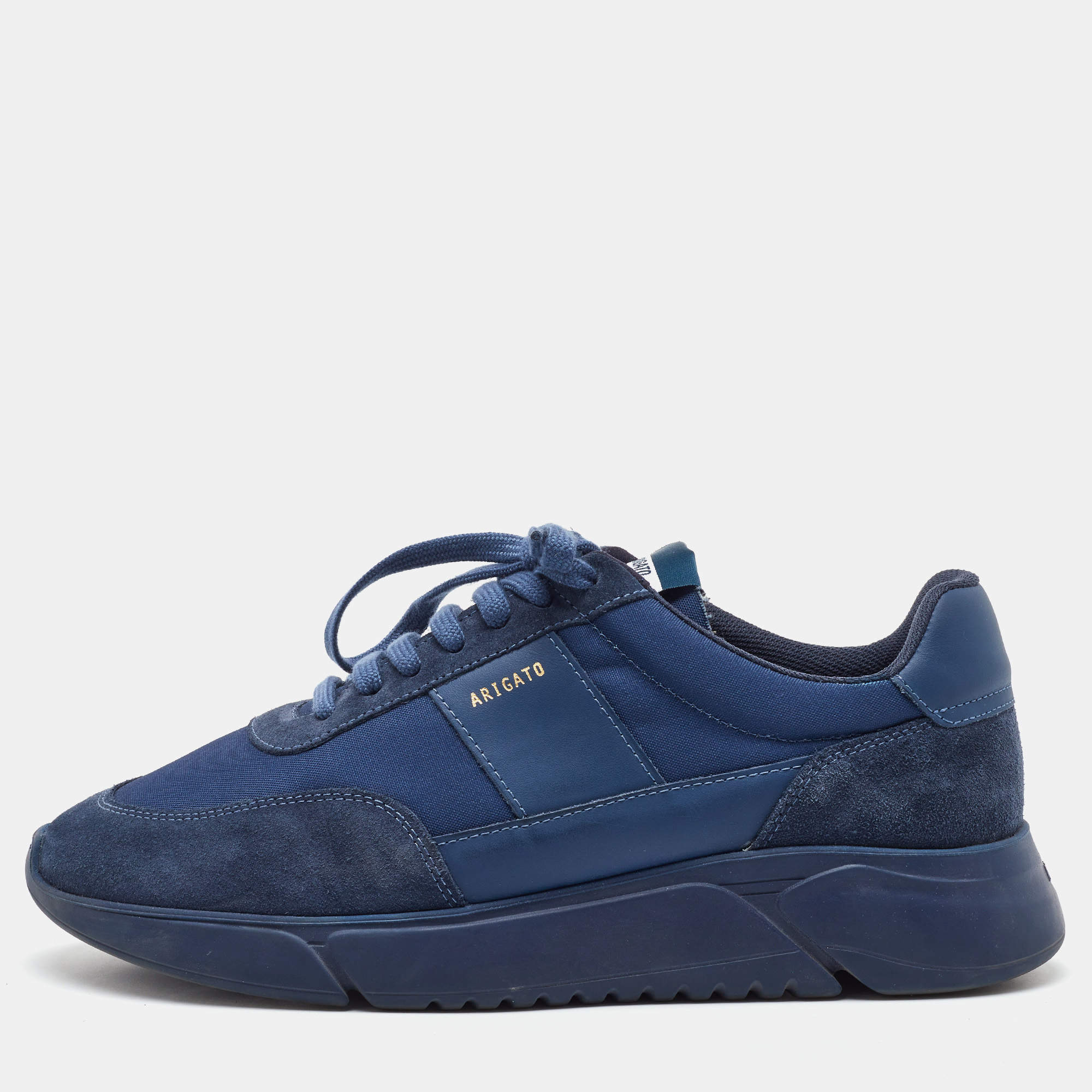 Pre Owned Axel Arigato Blue Fabric and Suede Genesis Vintage Runner Sneakers Size 44