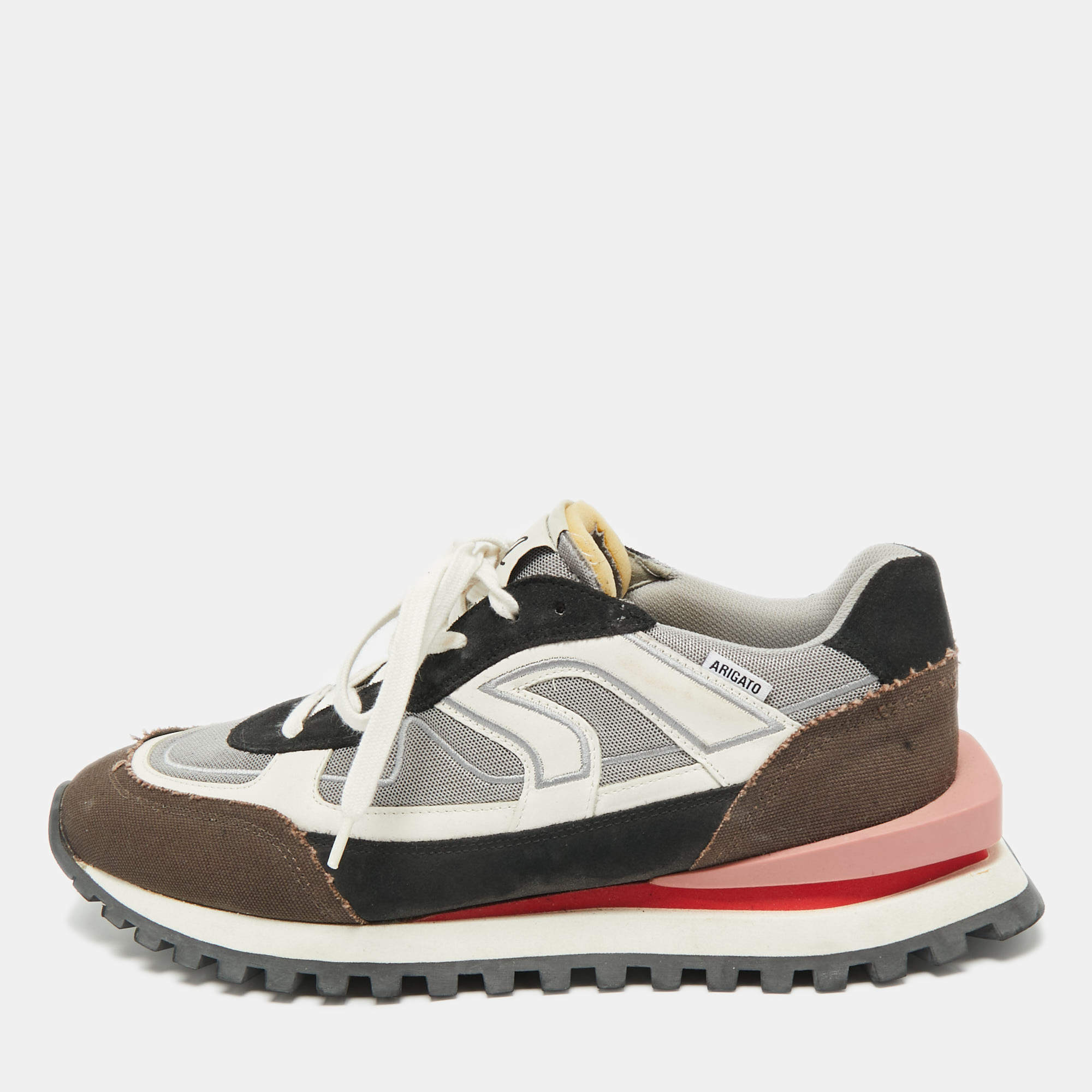 Pre Owned Axel Arigato Tricolor Mesh and Canvas Sonar Low Top Sneakers Size 44