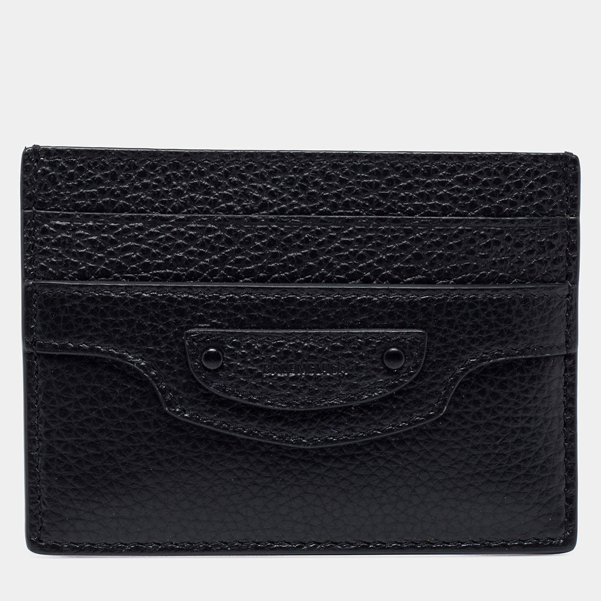 Pre Owned Balenciaga Black Leather Neo Classic Card Holder