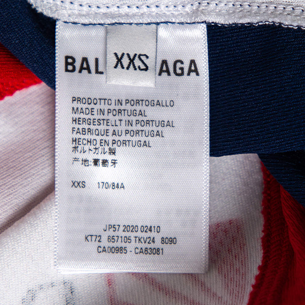 Balenciaga Colorblock Paneled Logo Printed Mesh Jersey Hockey T-Shirt XXS  Balenciaga