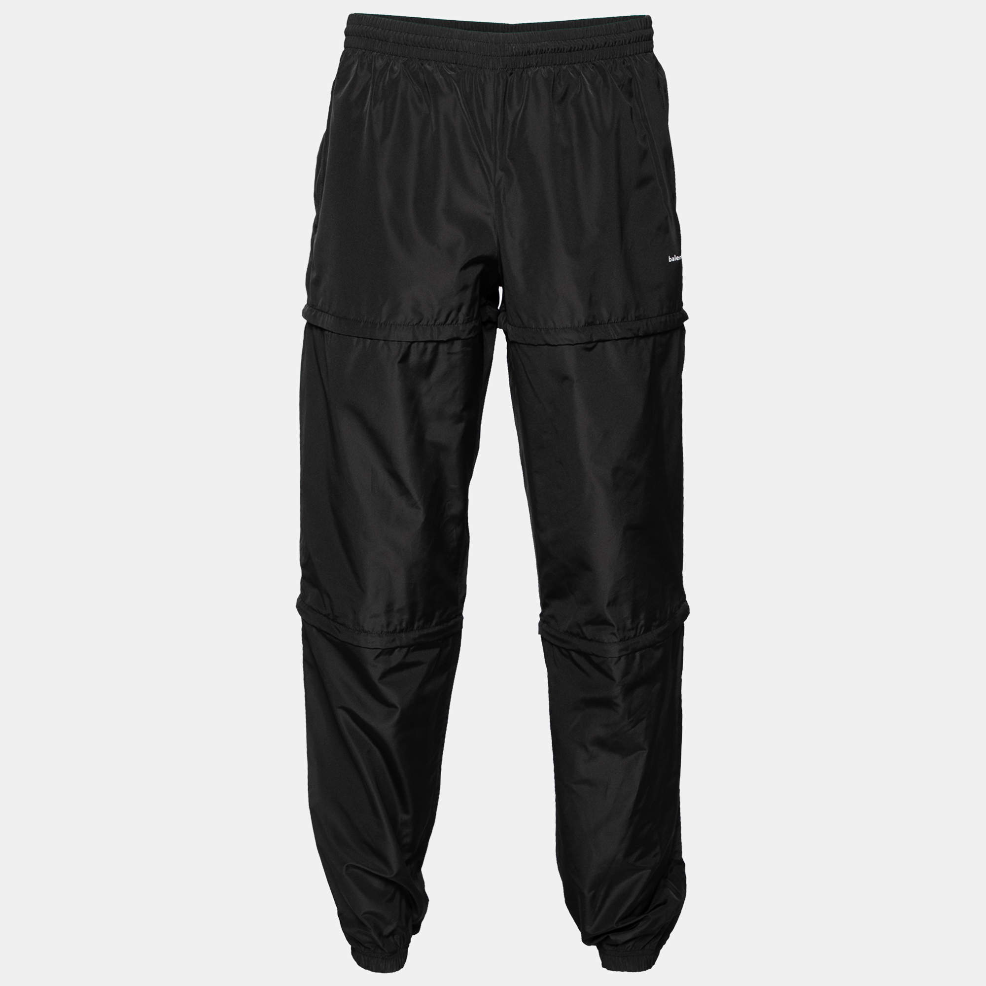 Balenciaga Black Synthetic Zip Paneled Sweatpants M