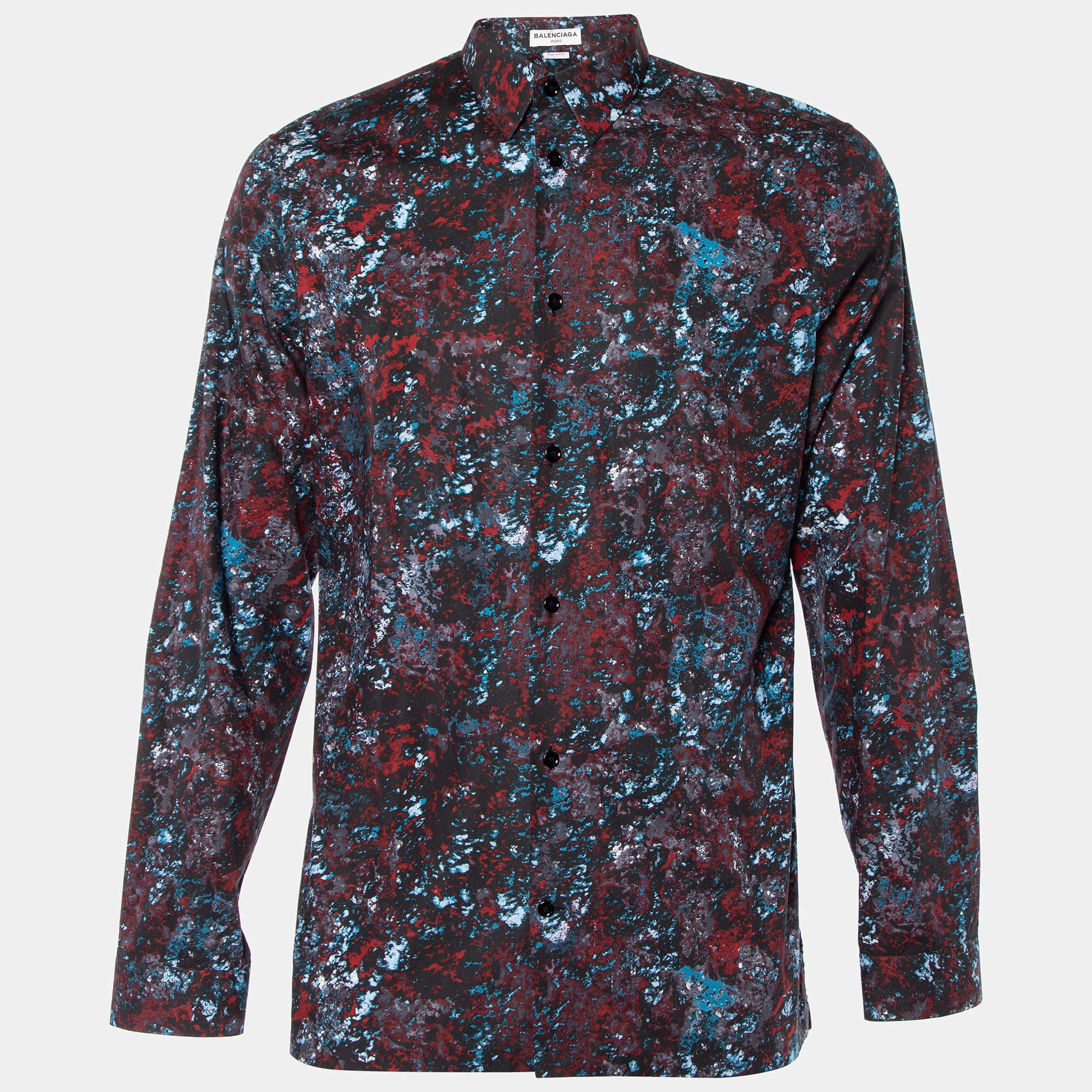 مملوكة مسبقًا Balenciaga Multicolor Printed Cotton Button Front Shirt L