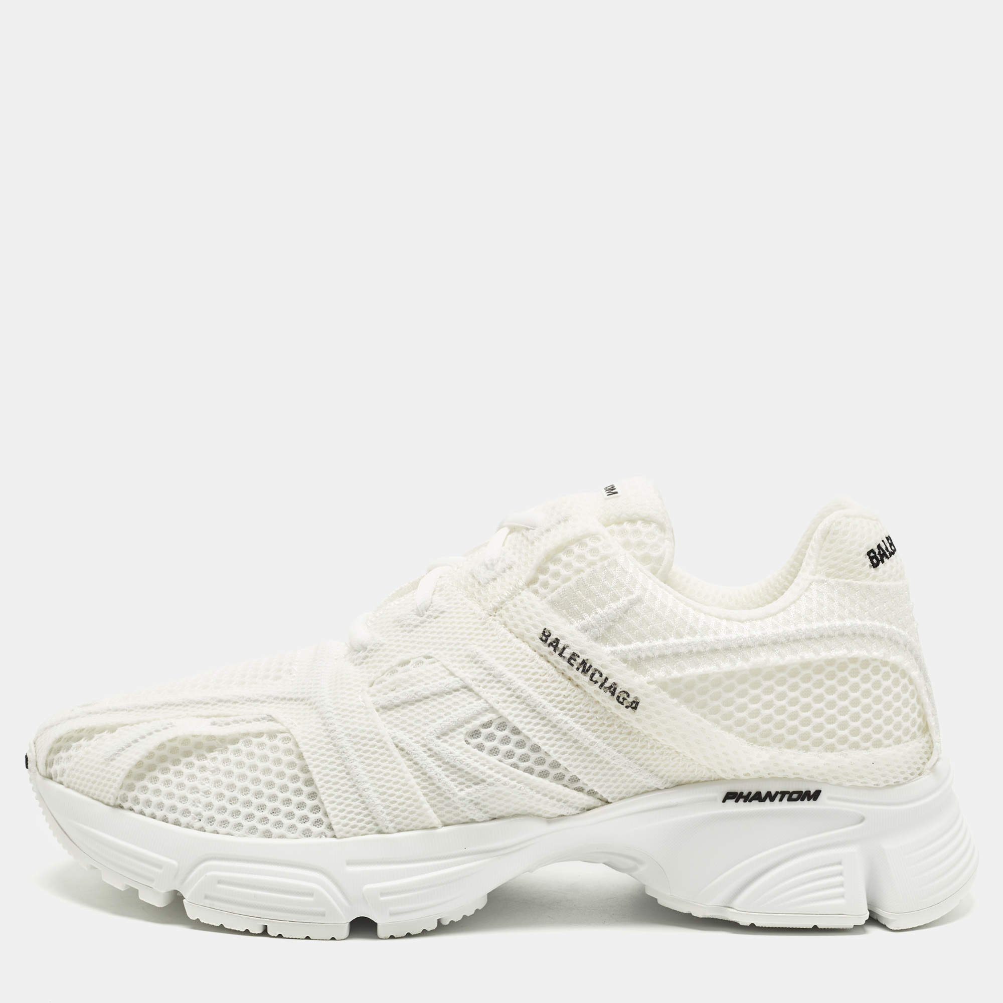 Pre Owned Balenciaga Phantom Size 42 White Mesh Low Top Sneakers
