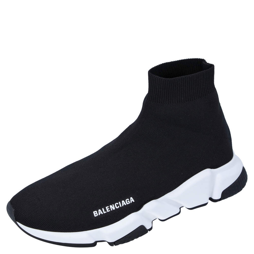 Pre Owned Balenciaga Black Speed Trainers Sneakers Size EU 43