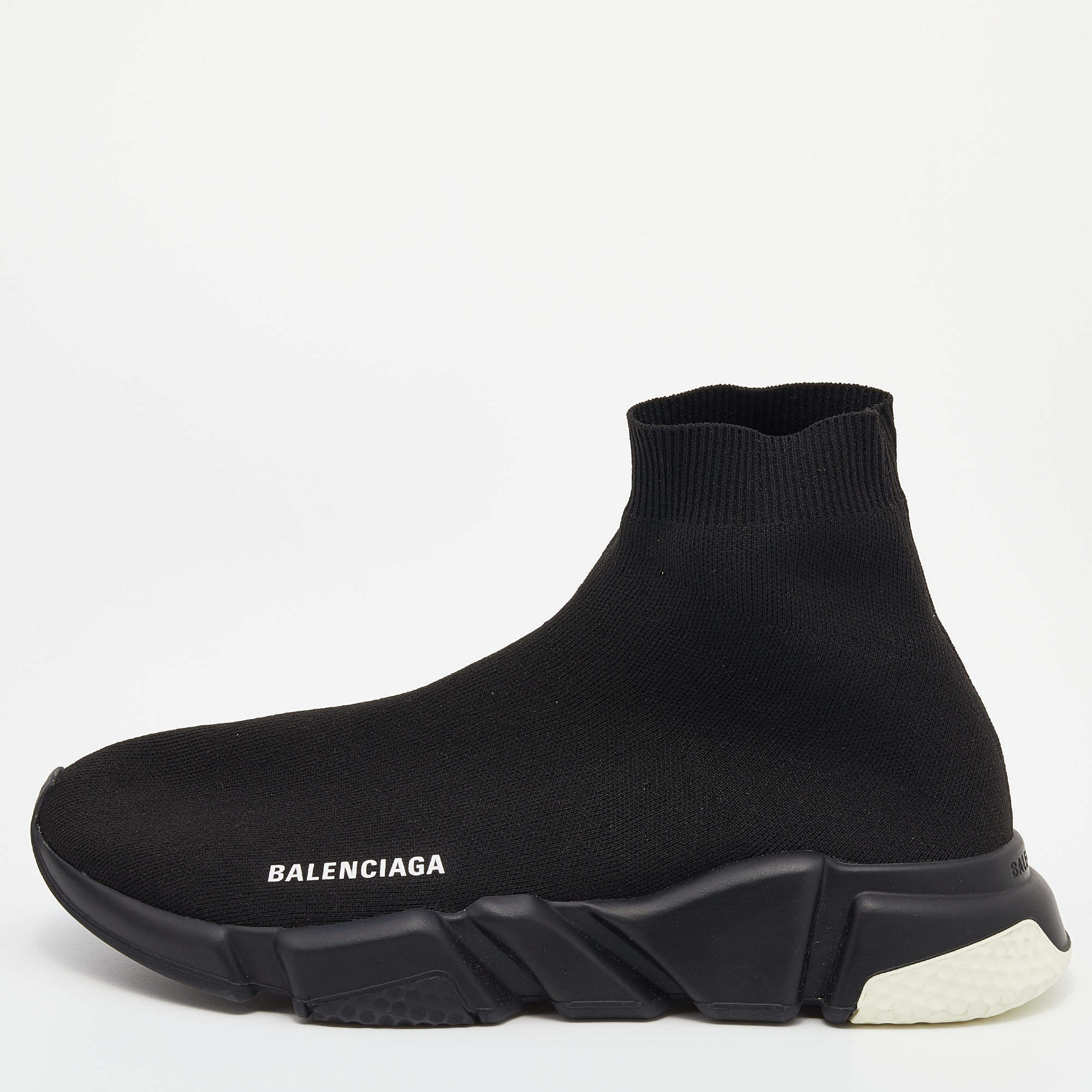 Balenciaga Black Knit Fabric Speed Trainer Sneakers Size 42 Balenciaga