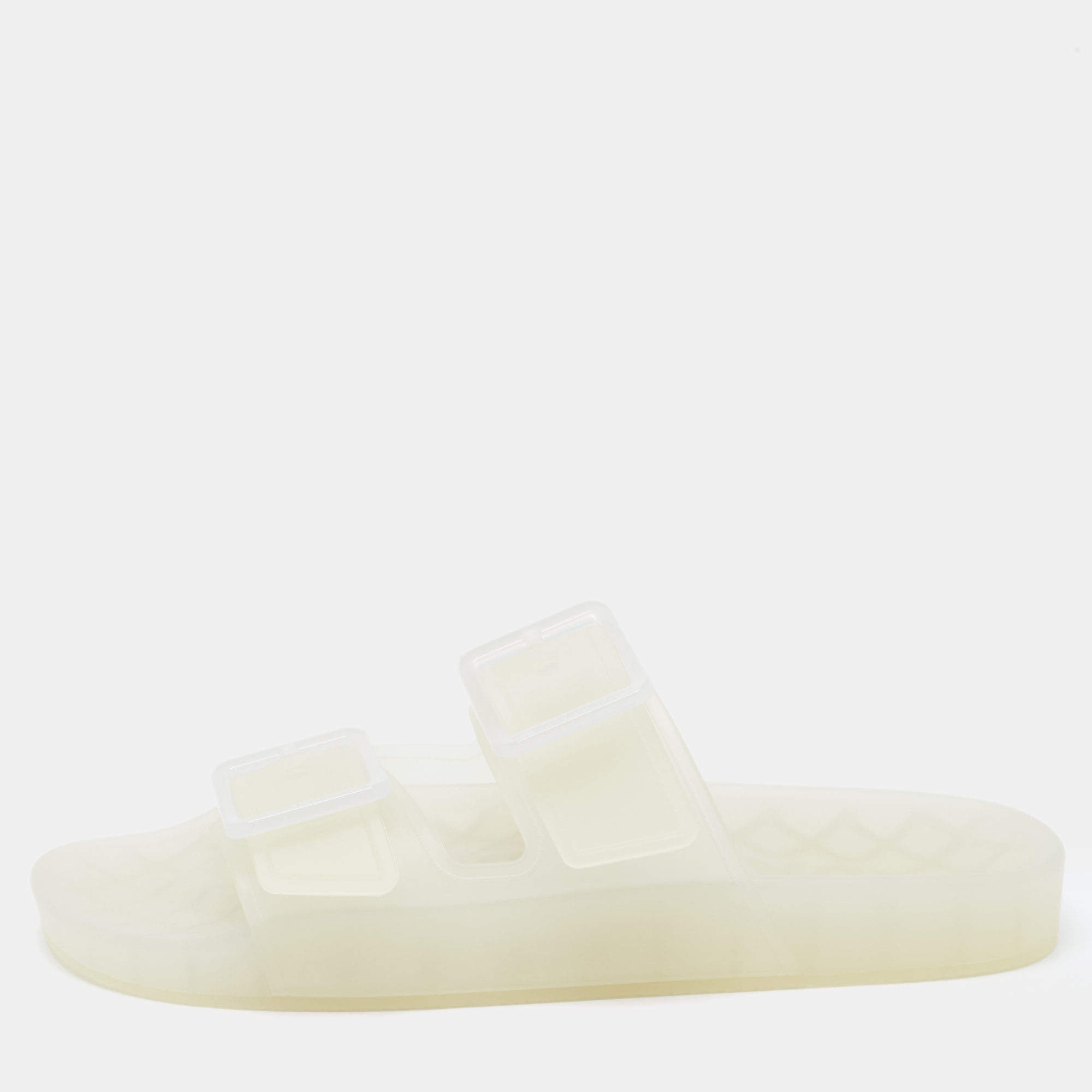 Pre Owned Balenciaga Transparent Rubber Mallorca Slides Size 43