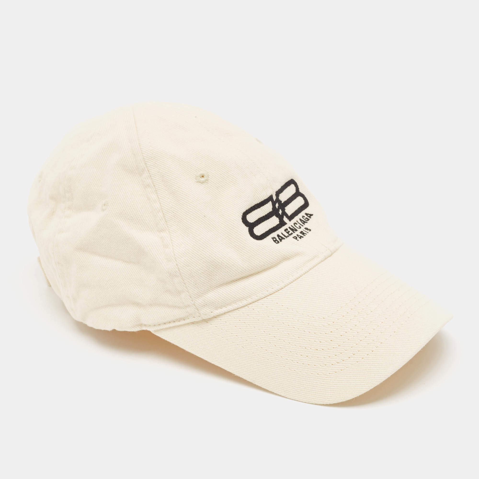 Balenciaga Cream BB Icon Embroidered Baseball Cap S