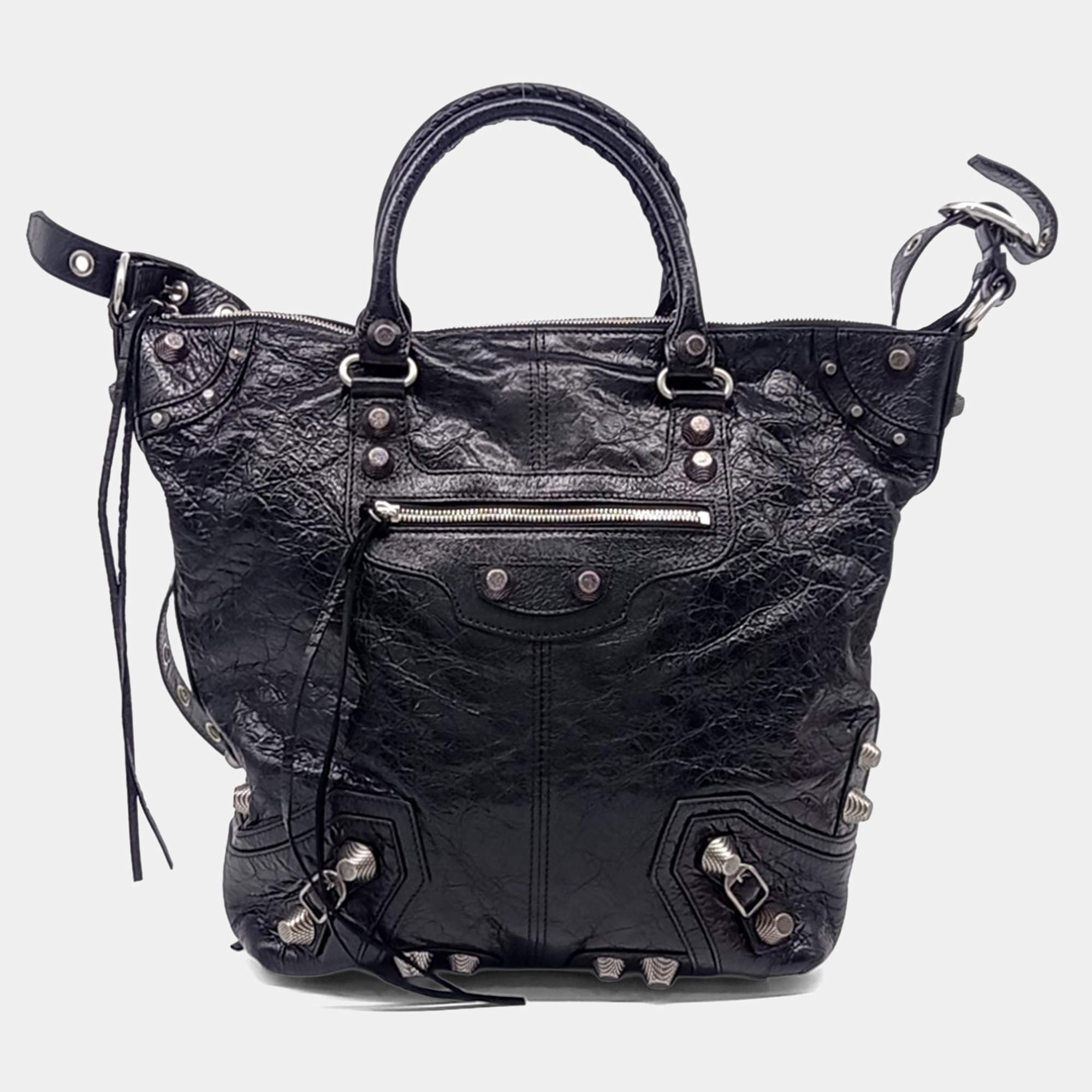 مملوكة مسبقًا حقيبة يد بالنسياغا ل كارجول رجالية جلد أسود