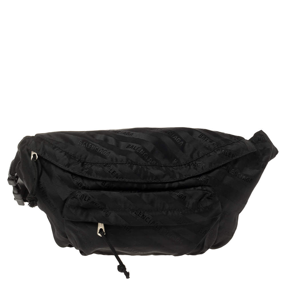 Balenciaga Black Nylon Logo Belt Bag