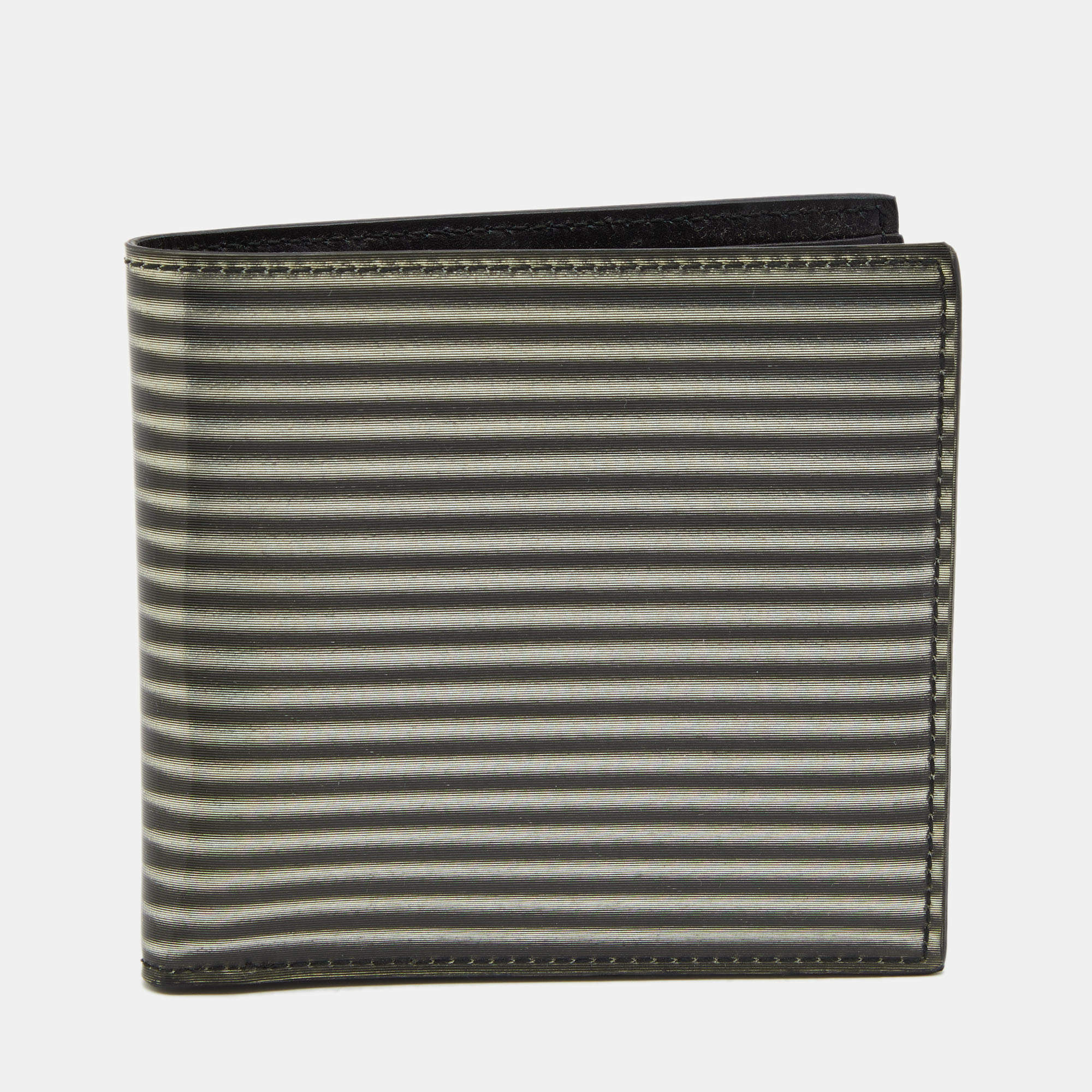 Pre Owned Balenciaga Silver/Grey Vinyl Bifold Wallet