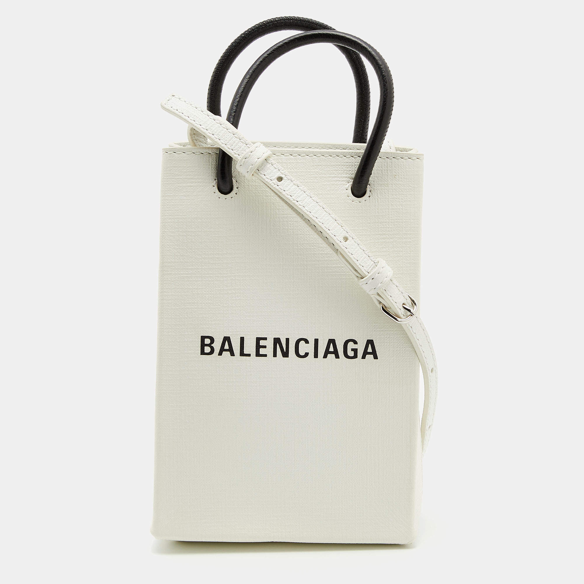 Camera leather crossbody bag Balenciaga White in Leather  21902994