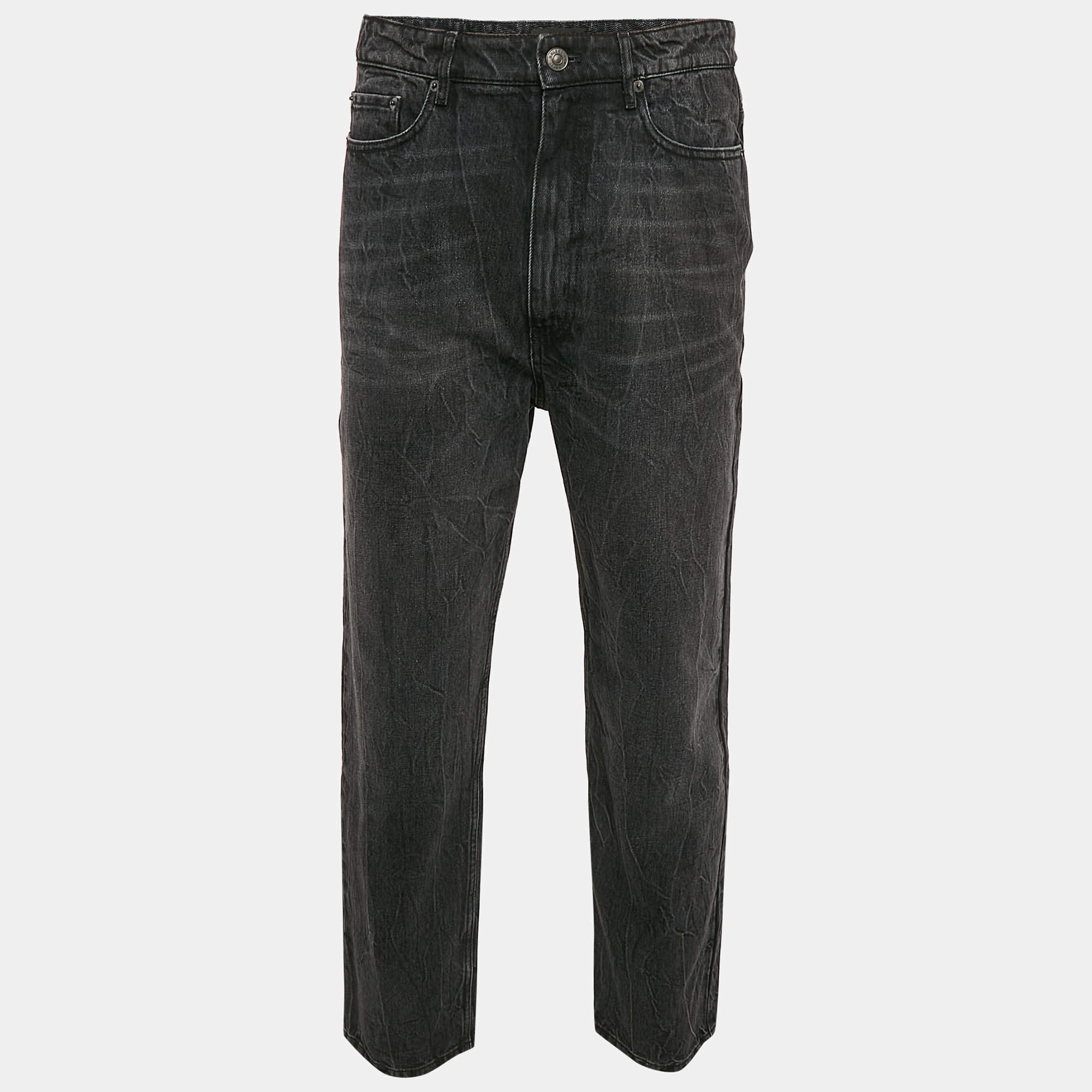 Balenciaga Black Washed Denim Jeans M Waist 33"