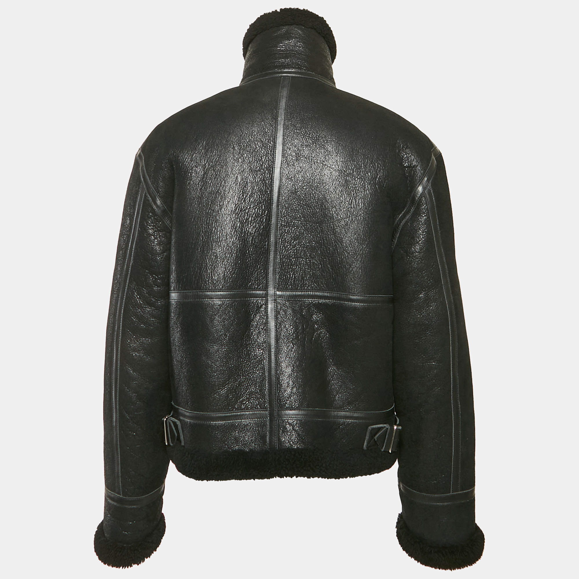 Balenciaga Black BB Spray Paint Denim Oversized Jacket XS