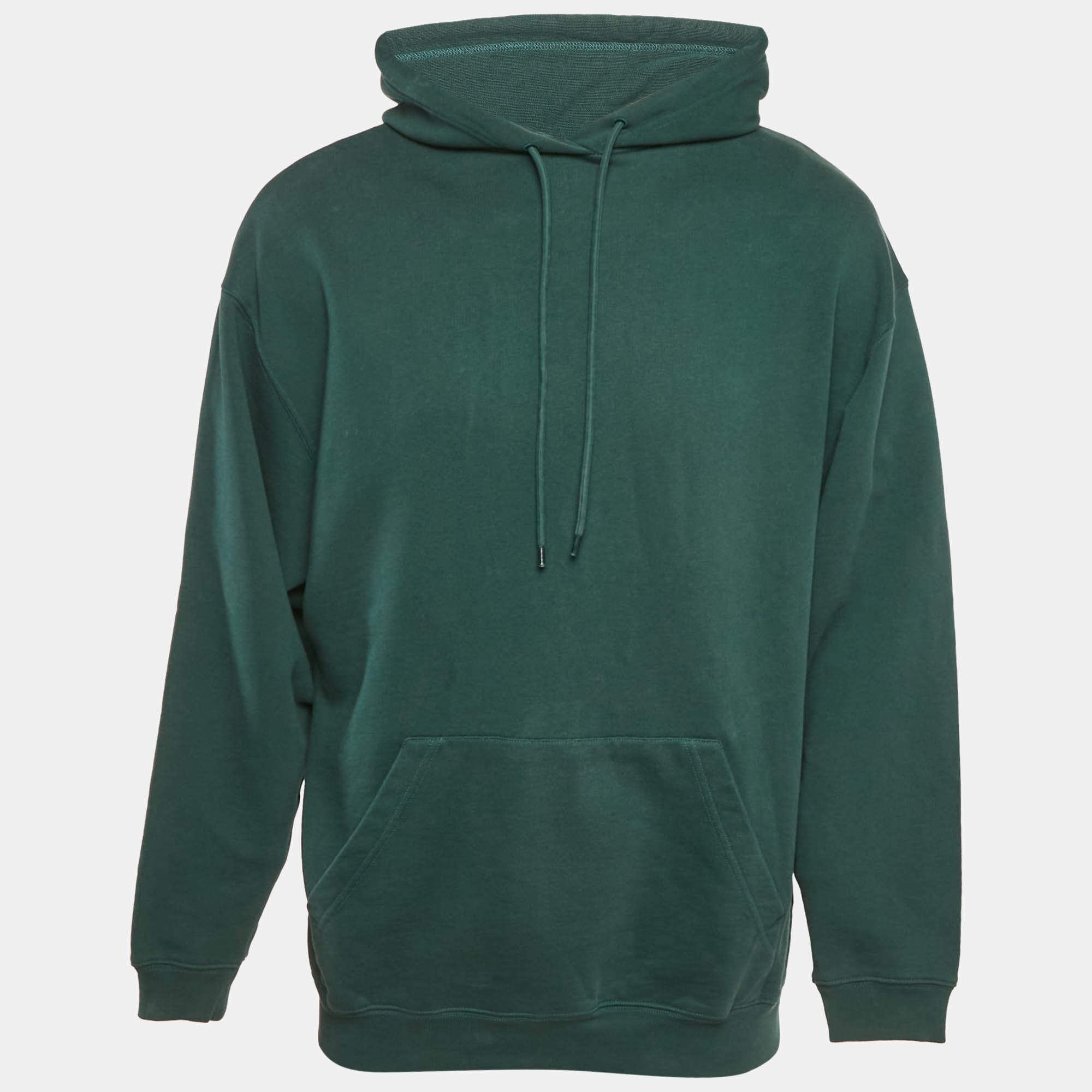 مملوكة مسبقًا Balenciaga Green Logo Print Cotton Knit Hoodie M