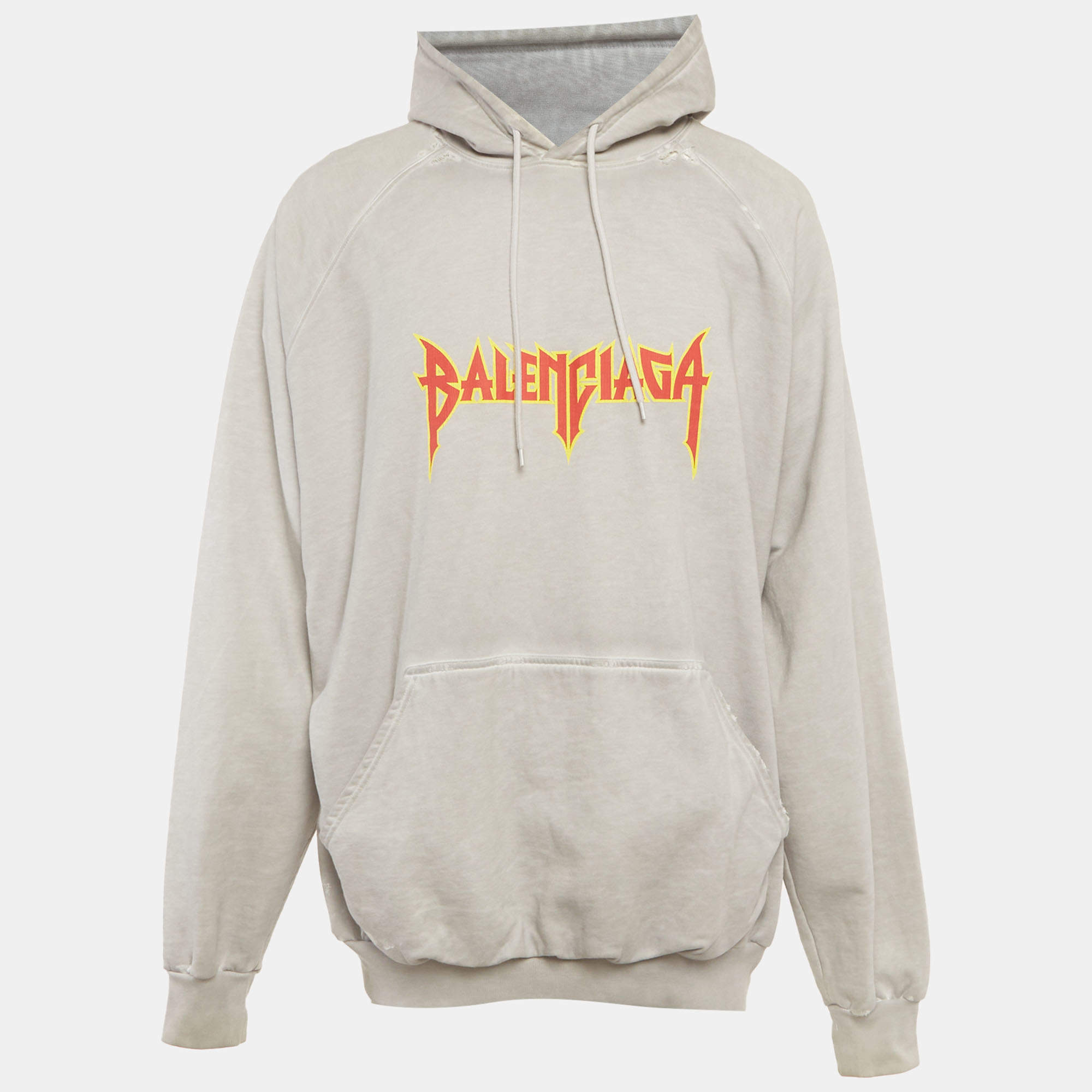 مملوكة مسبقًا Balenciaga Unifit Grey Jersey Oversized Hoodie M