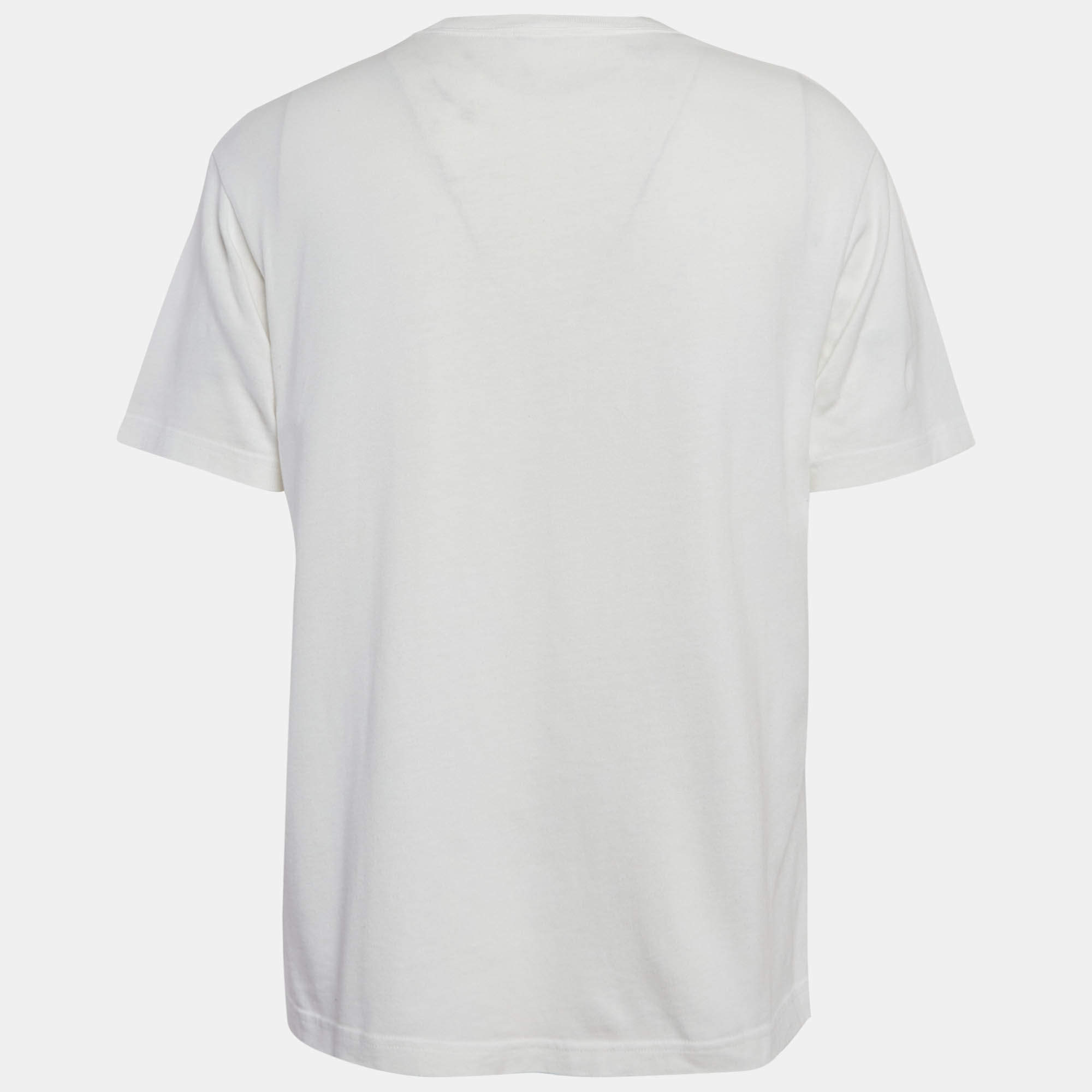 Balenciaga White Printed Cotton Oversized T-Shirt S Balenciaga