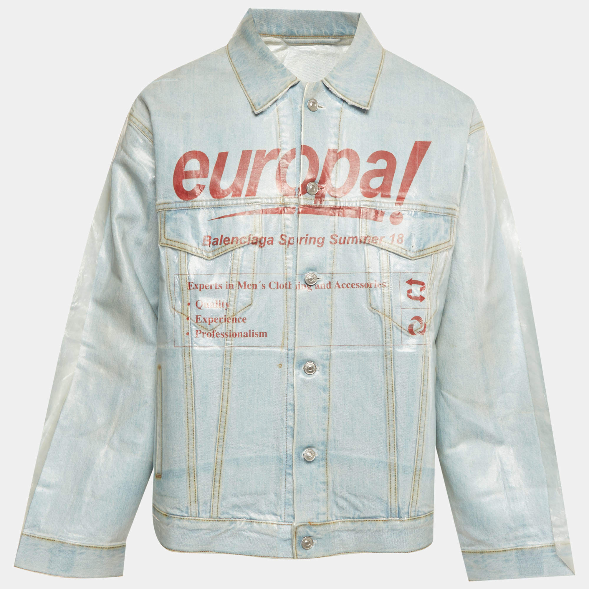مملوكة مسبقًا Balenciaga Blue Denim Oversized Denim Jacket L