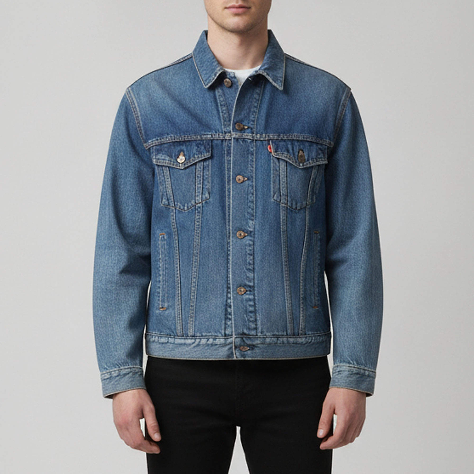 Pre Owned Balenciaga Blue Denim Logo Embroidered "Like a Man" Jacket XL