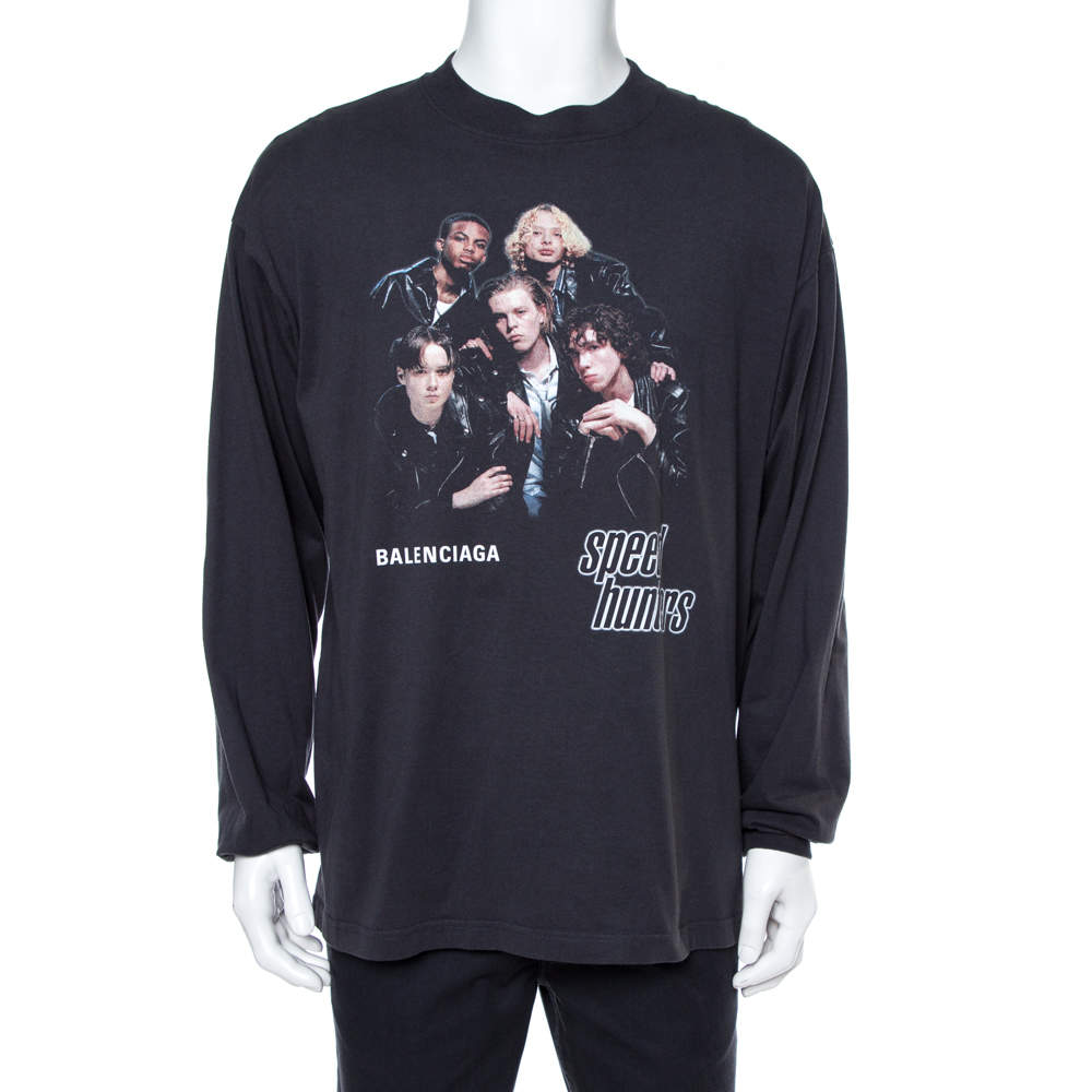 Balenciaga Black Cotton Speed Hunters Long Sleeve T-Shirt M