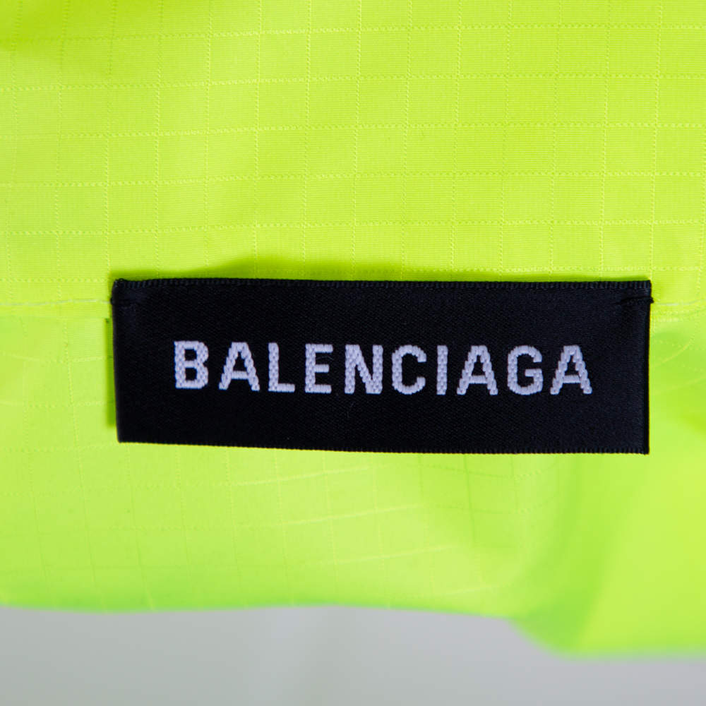 Balenciaga Neon Yellow Logo Print Track Jacket M Balenciaga